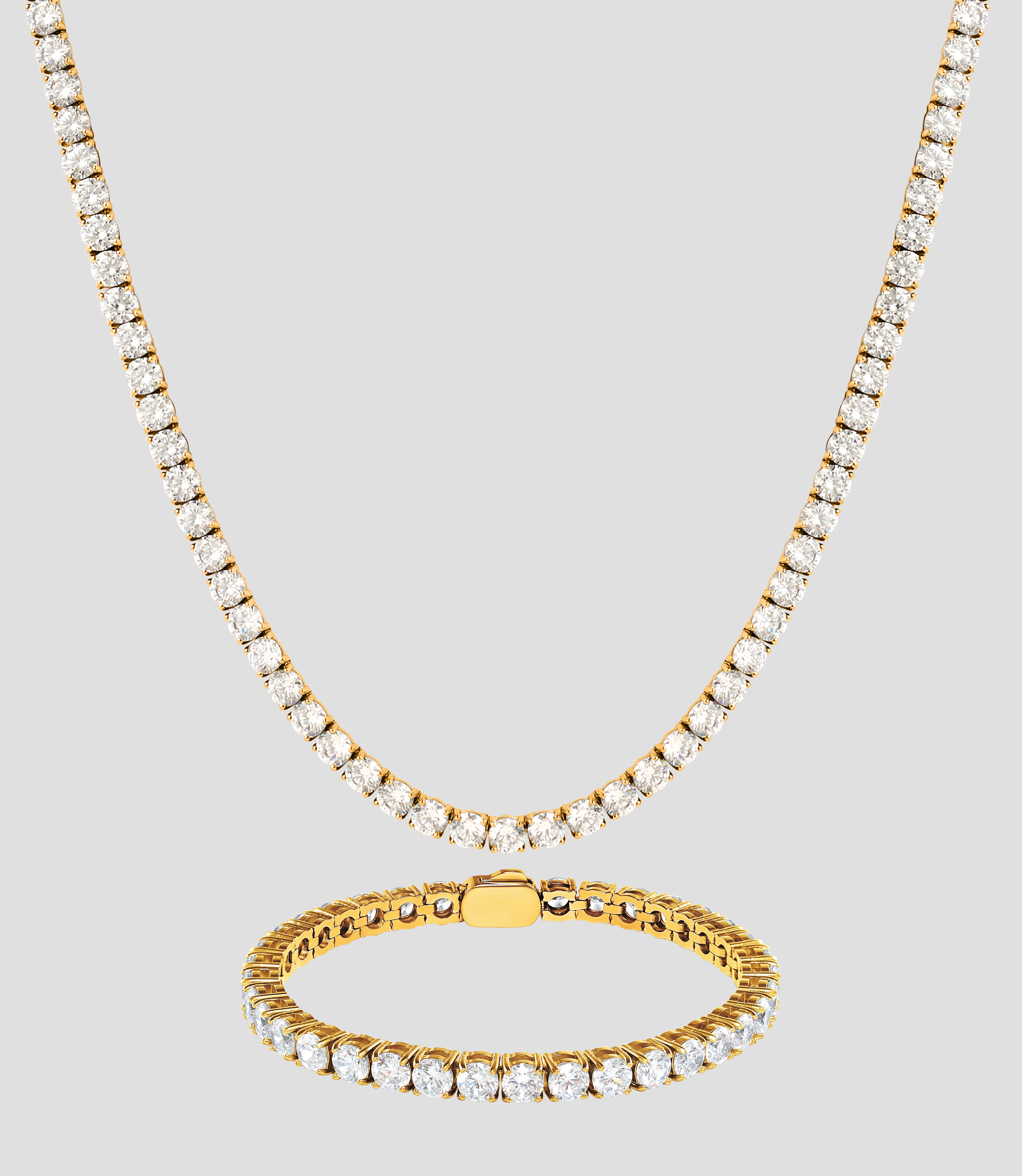 Collana e bracciale Tennis