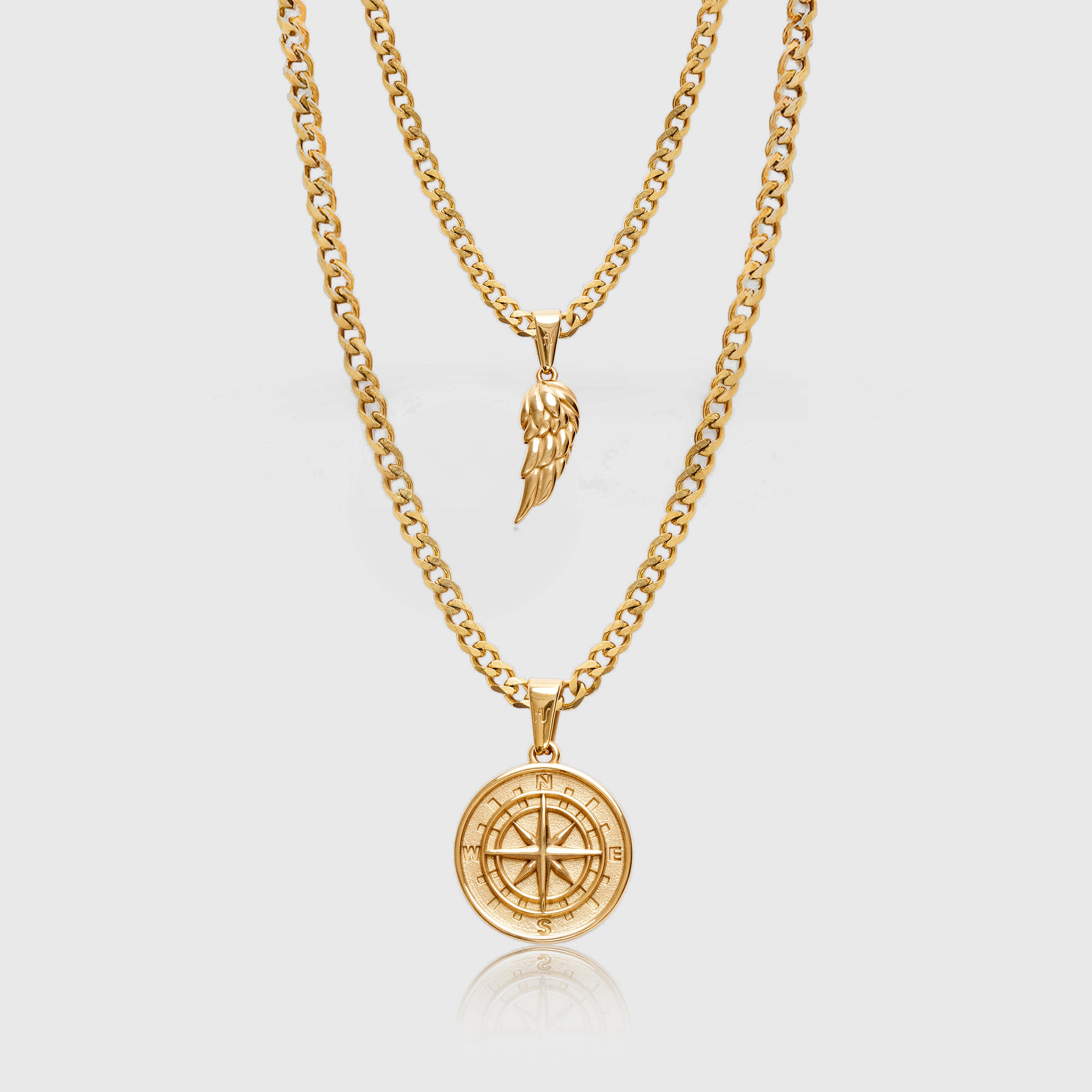 Gold Compass Necklace Gold Wing Necklace