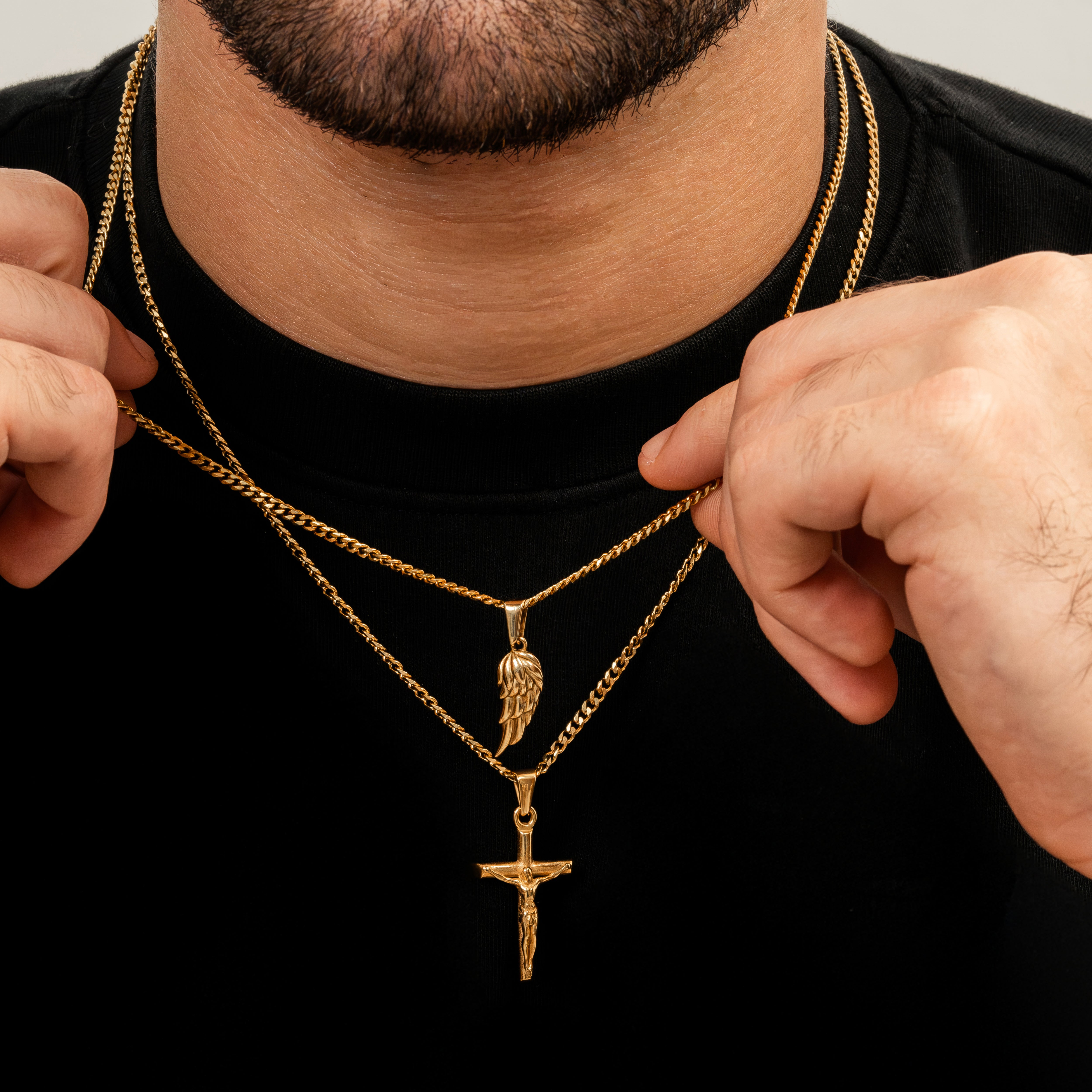 Gold Wing Gold Cross Necklace