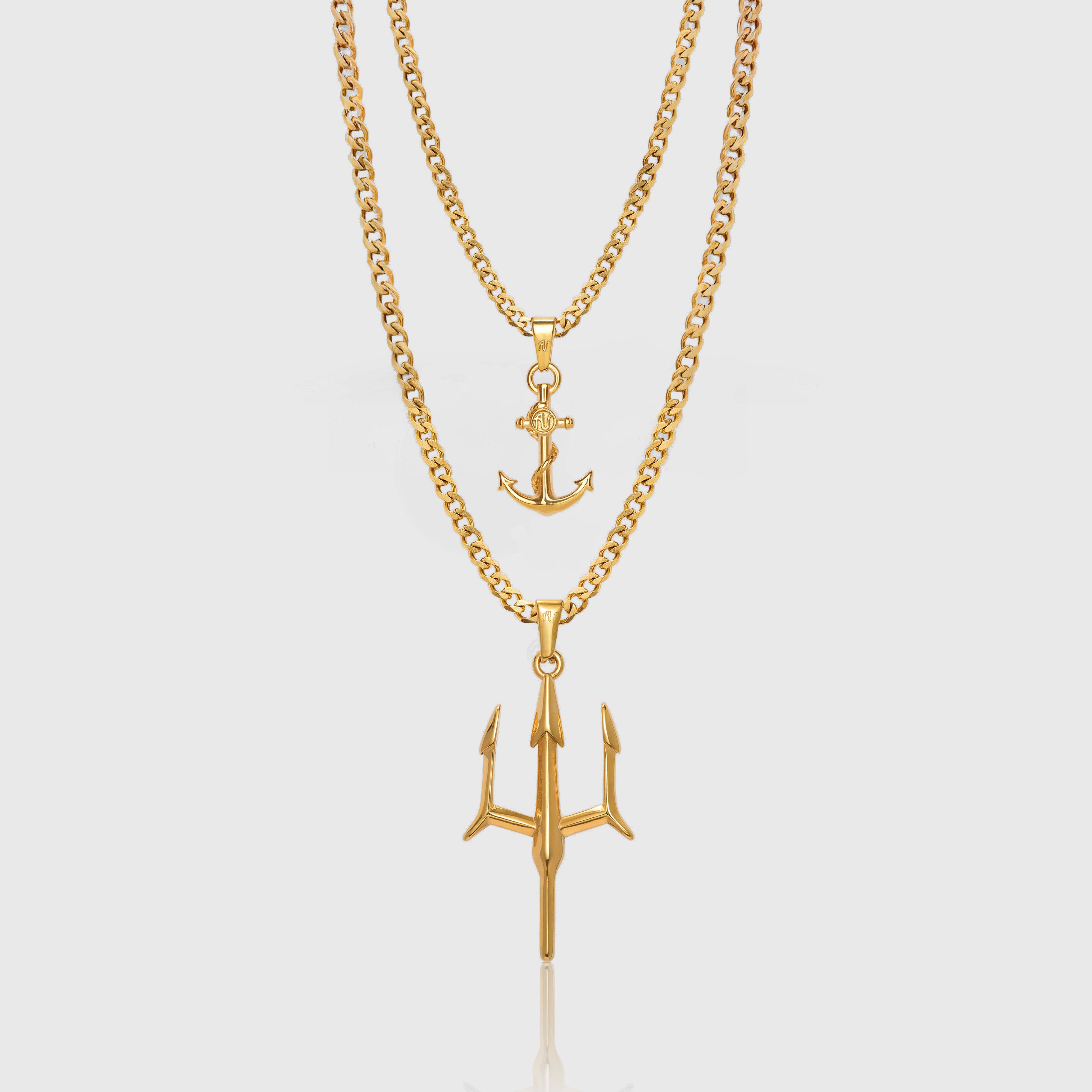 Zestaw złoty trójząb x kotwica
