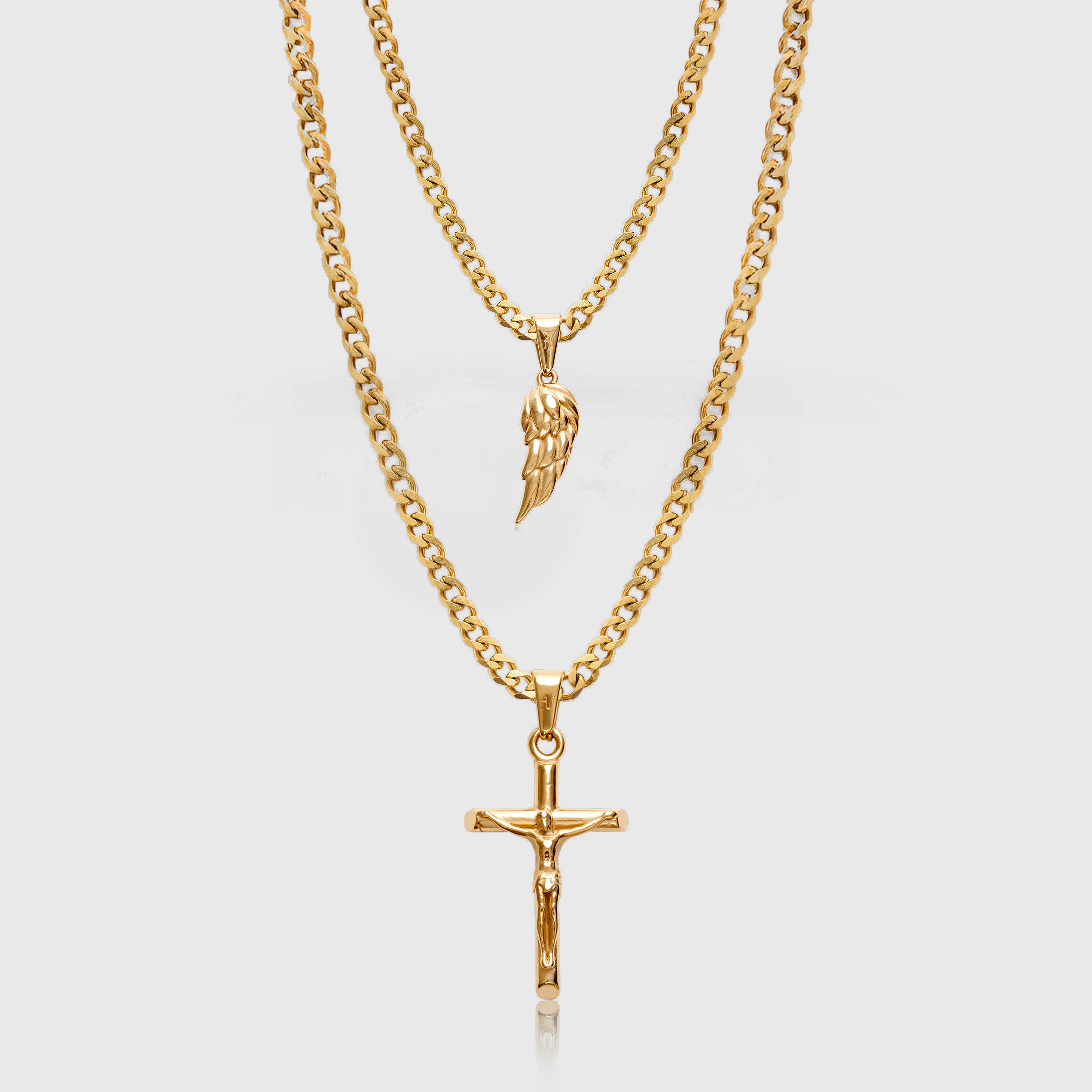 Gold Wing Gold Cross Necklace
