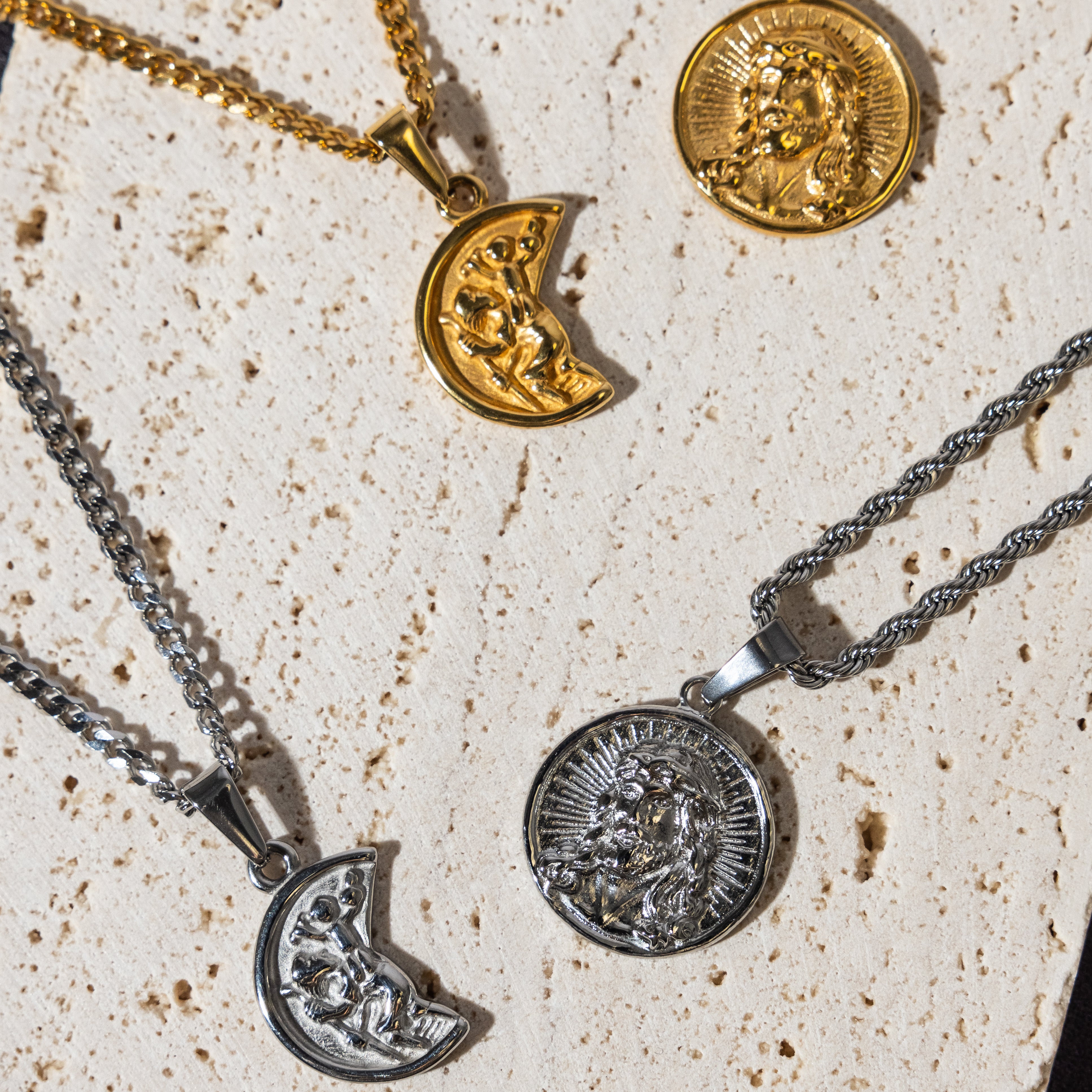 silver st christopher necklace jesus