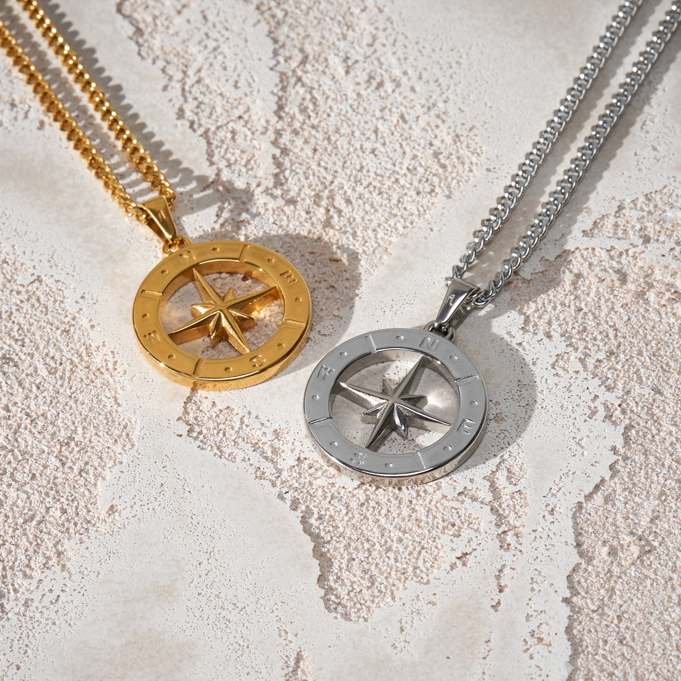 silver north star necklace