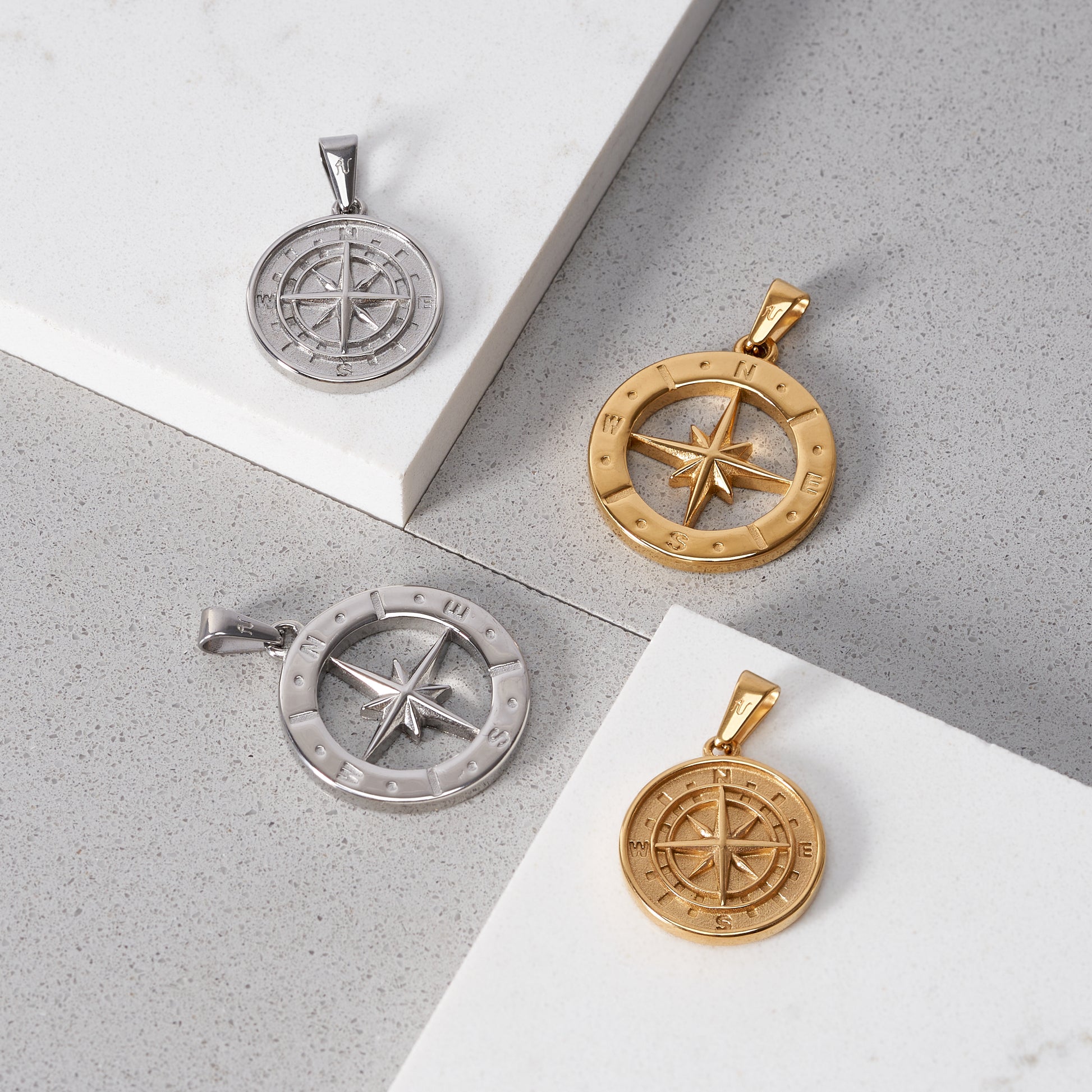 silver north star necklace