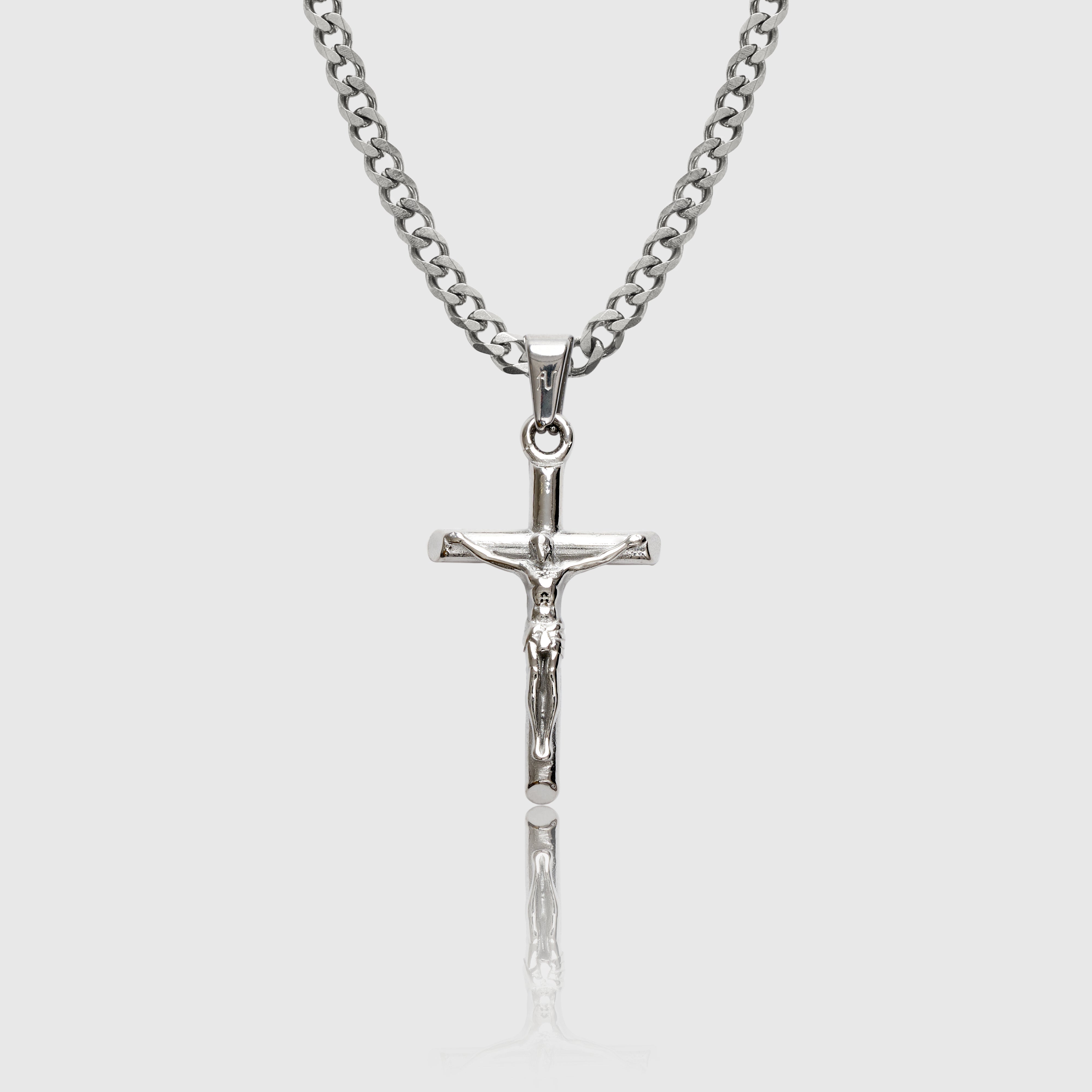 silver cross necklace cross pendant