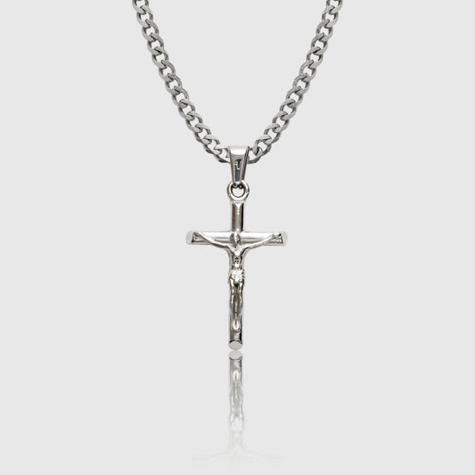 silver cross necklace cross pendant