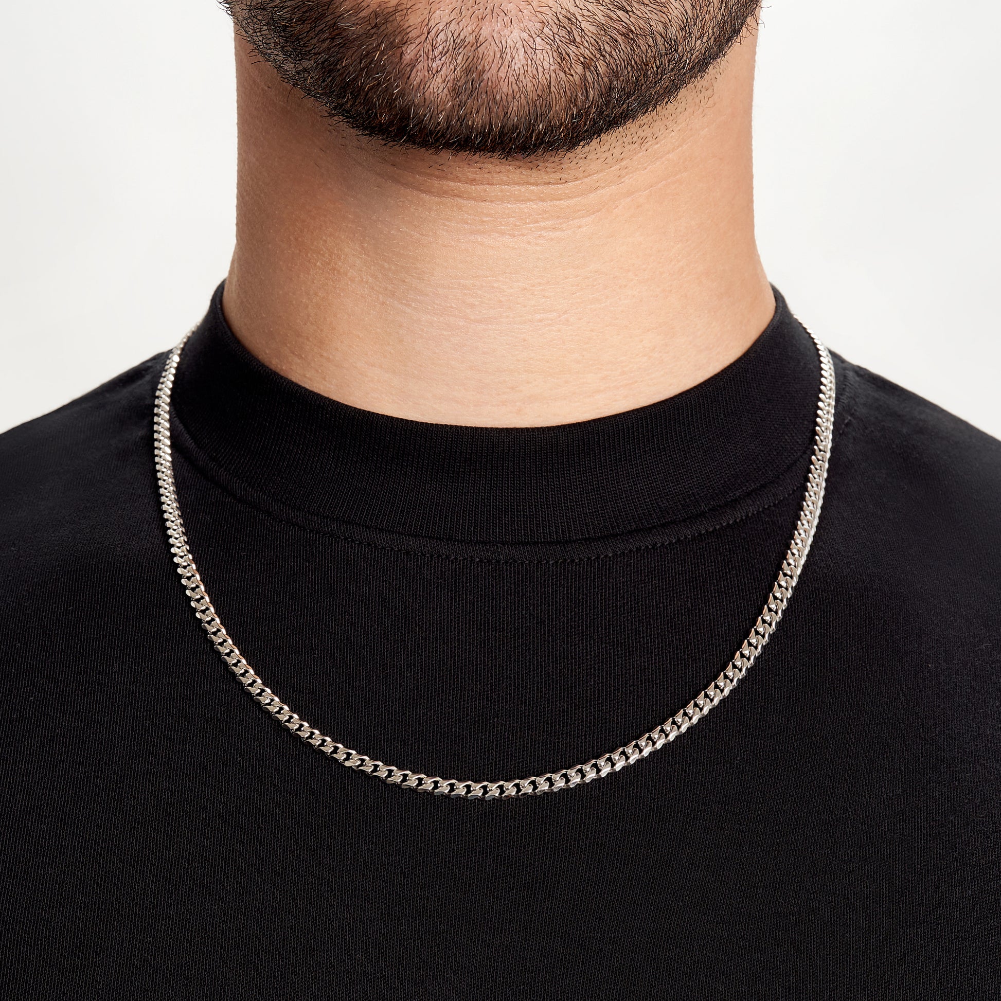 mens silver chains silver cuban link chain