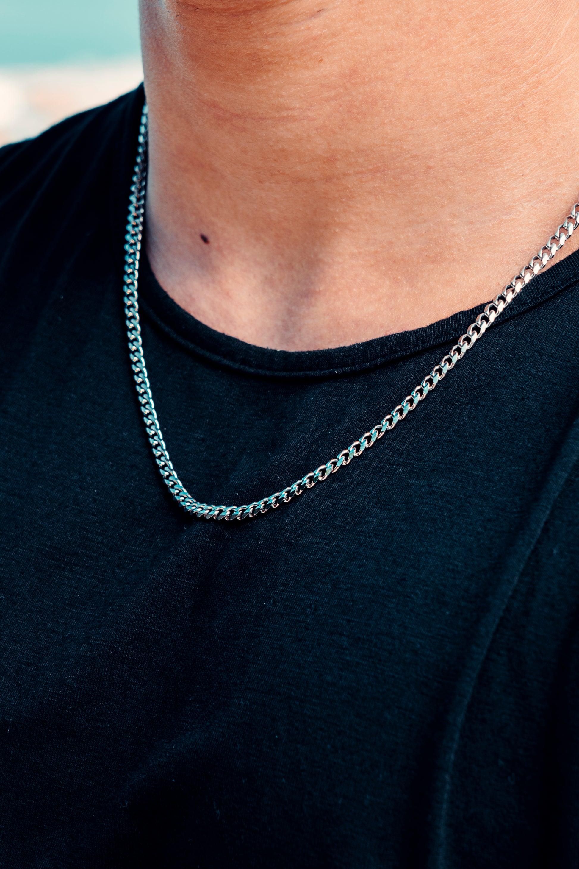 mens silver chains silver cuban link chain