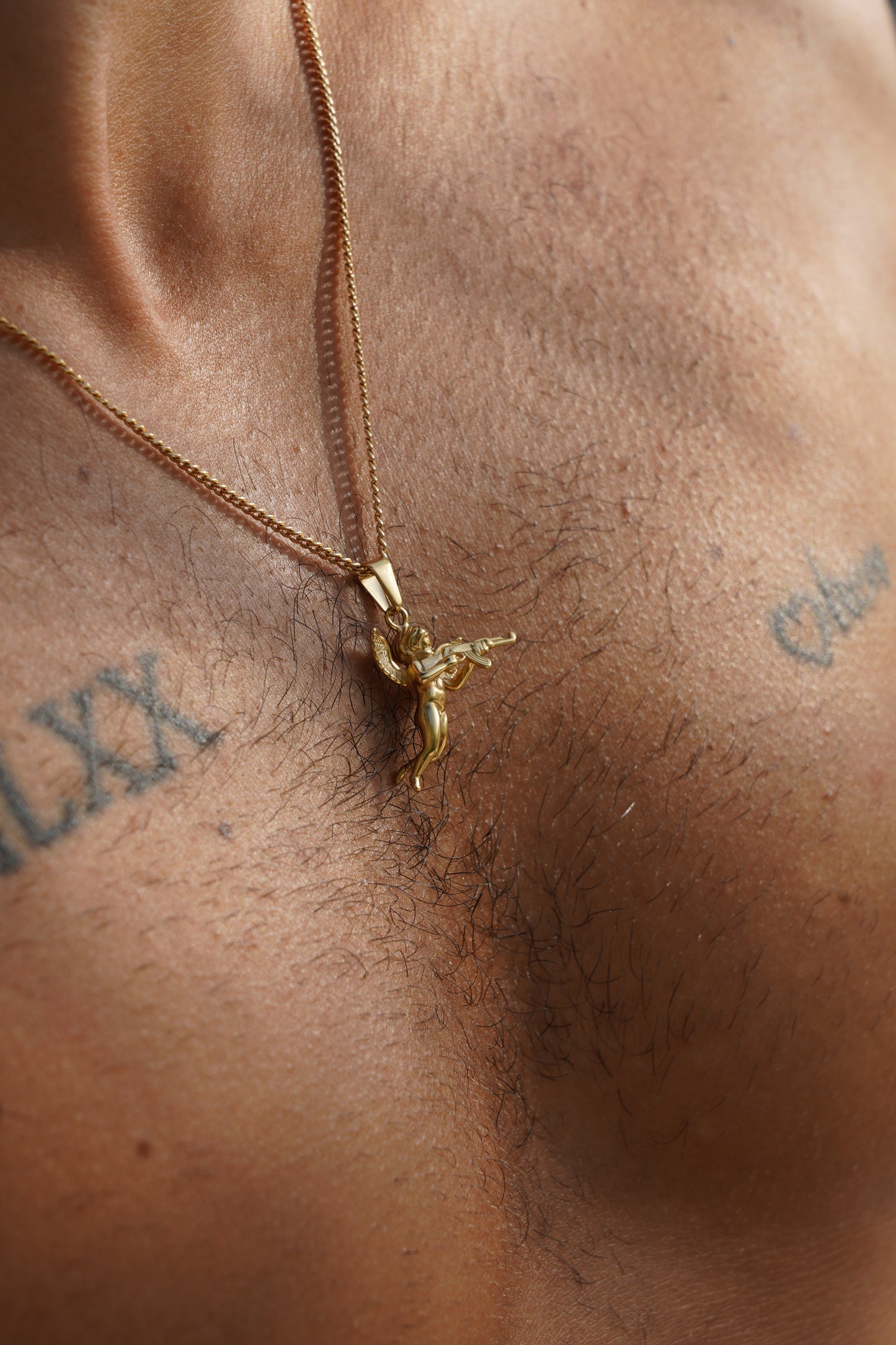 Gold Cupid Pendant Necklace Men's Jewellery Apollo Untold