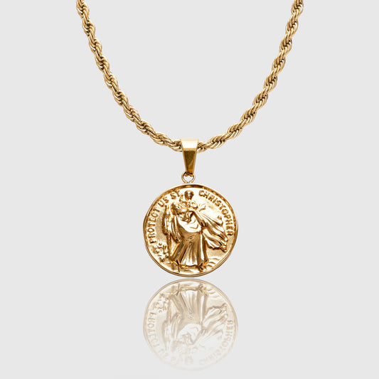 gold st christopher necklace st christopher pendant