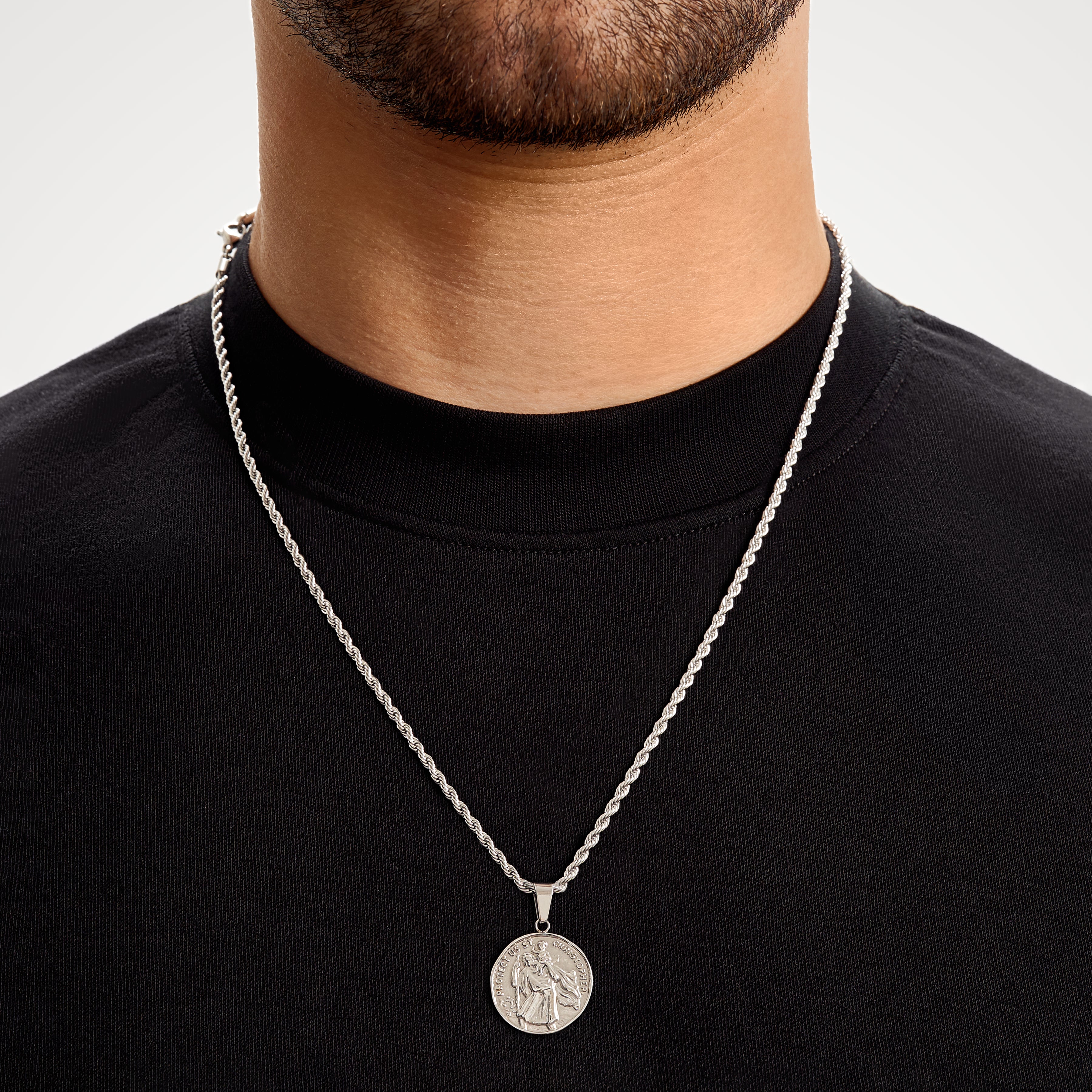 Silver St Christopher Necklace