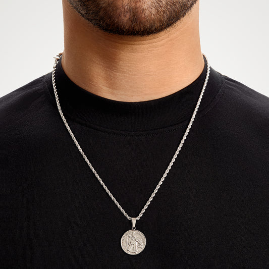 Silver St Christopher Necklace