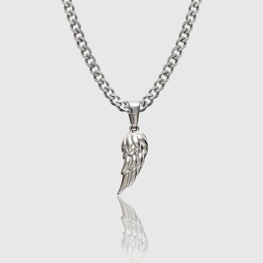 silver angel wing necklace