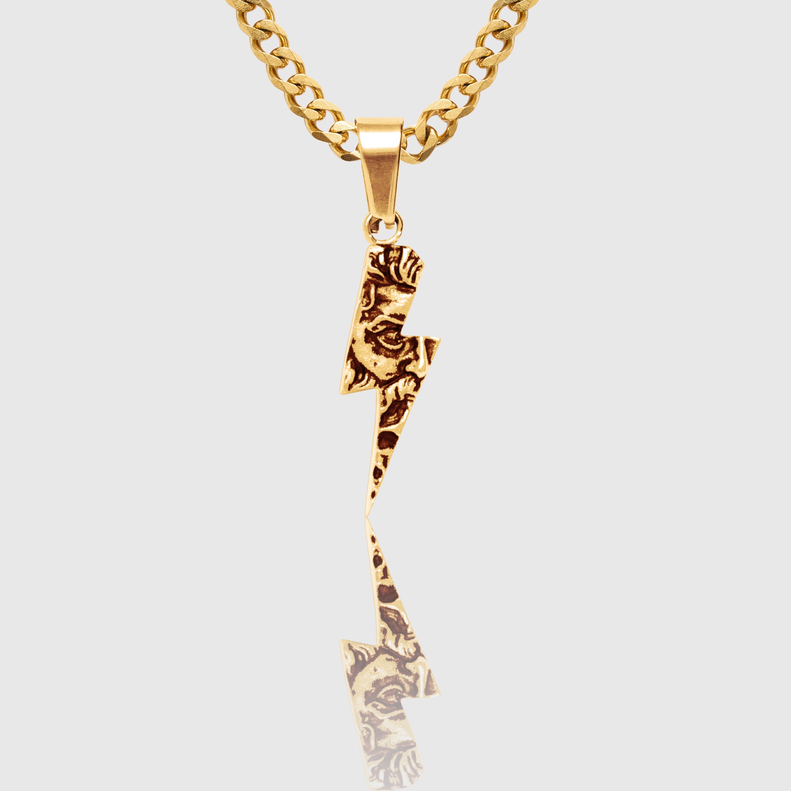 Zeus Lightning Bolt Necklace - Gold