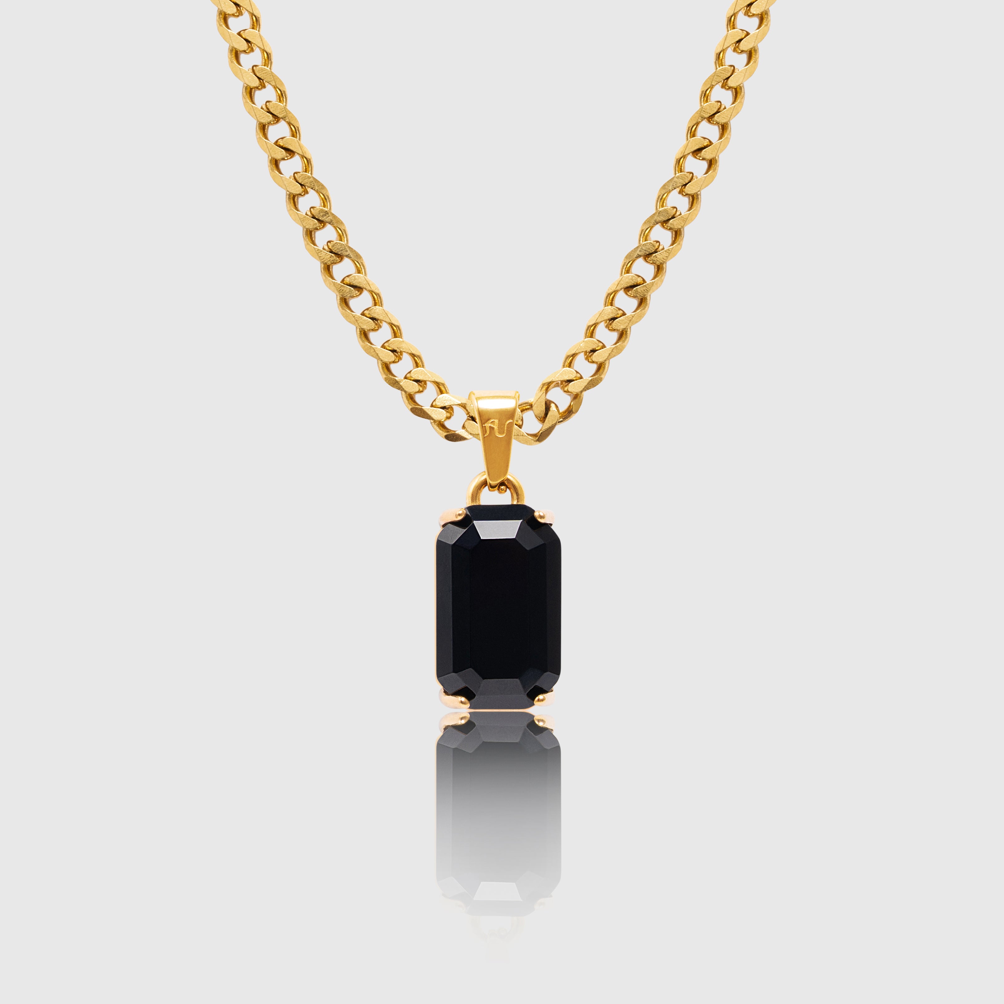 Black Onyx Necklace - Gold