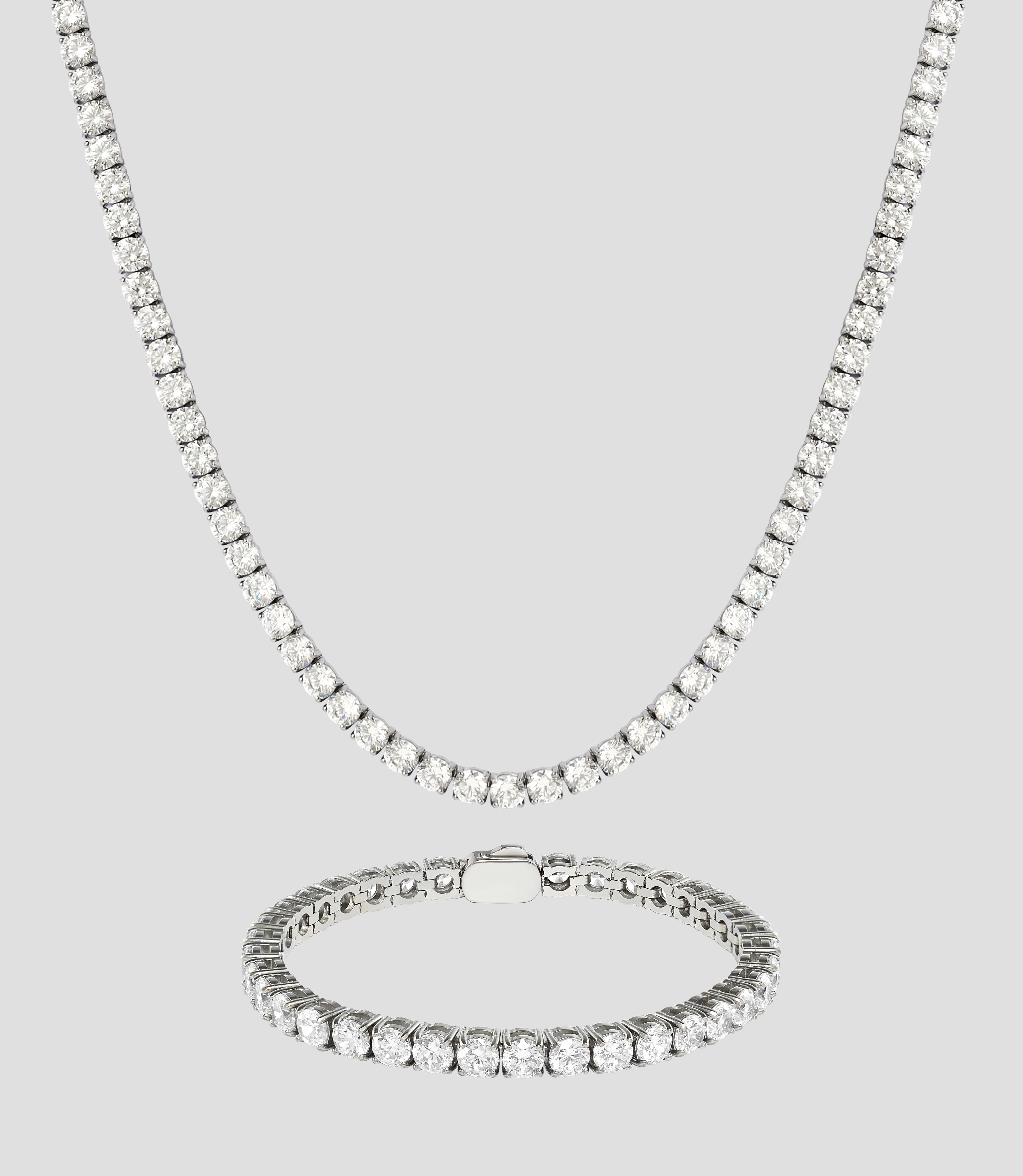 Bracciale e catena da tennis in argento