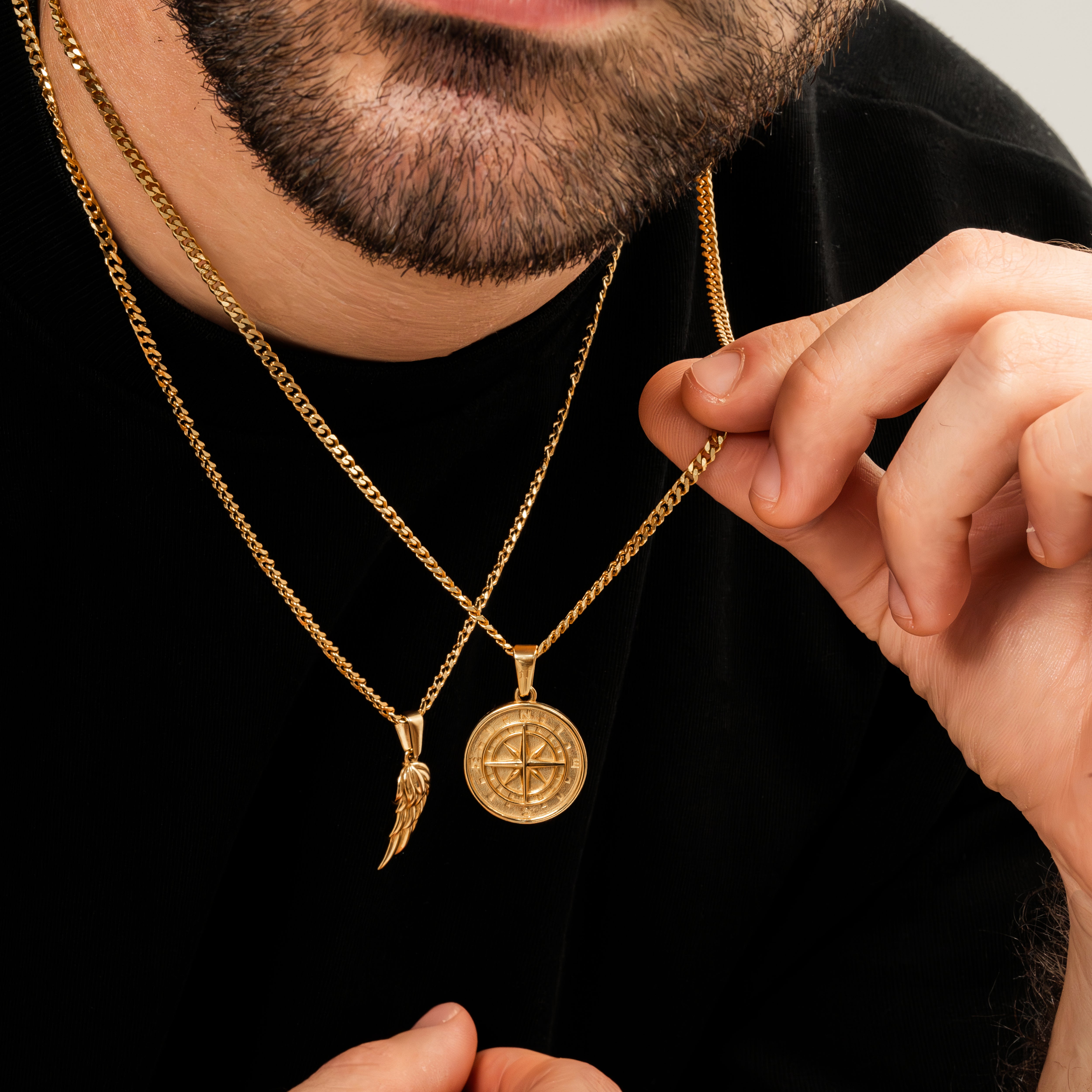 Gold Compass Necklace Gold Wing Necklace