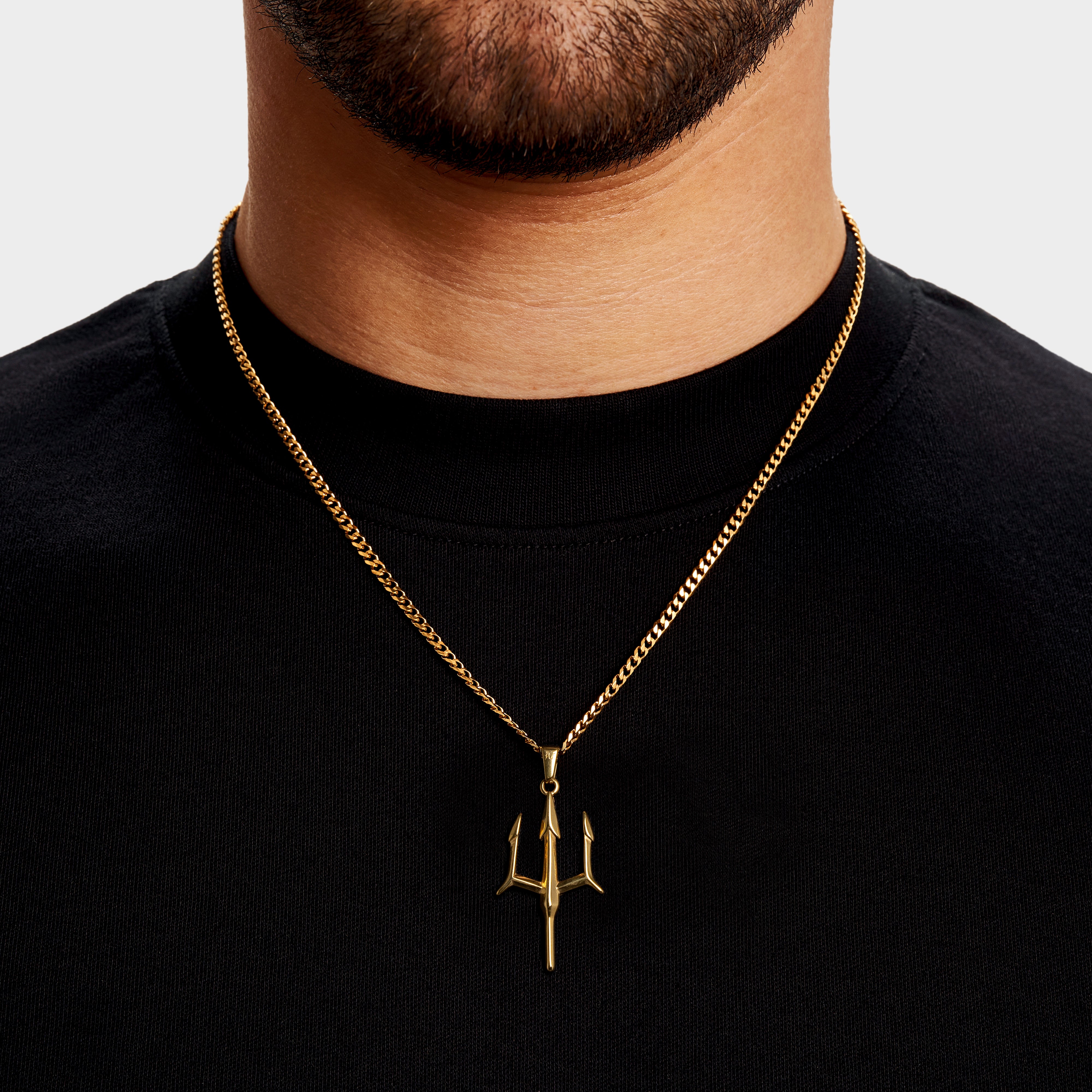 Gold Trident Necklace