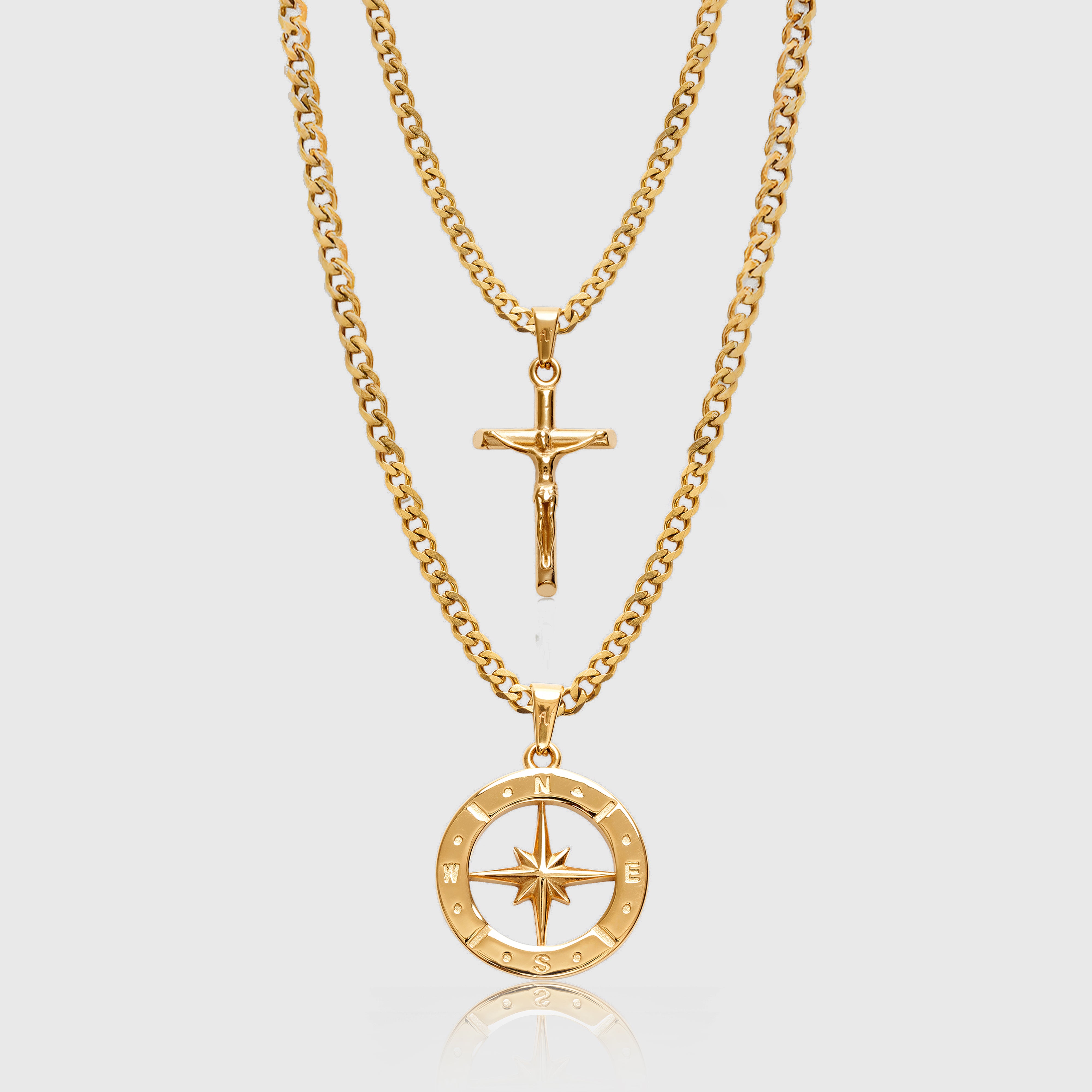 Gold Cross Necklace Gold North Star Necklace