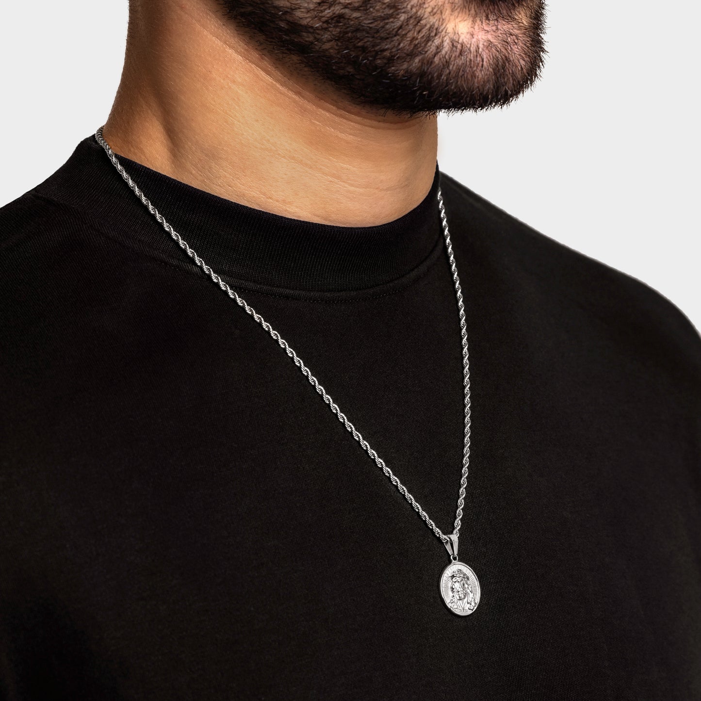 Jesus Necklace Silver