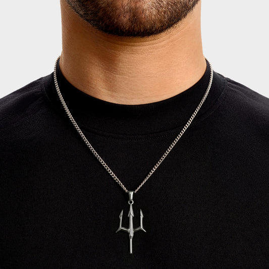 Trident Necklace Silver