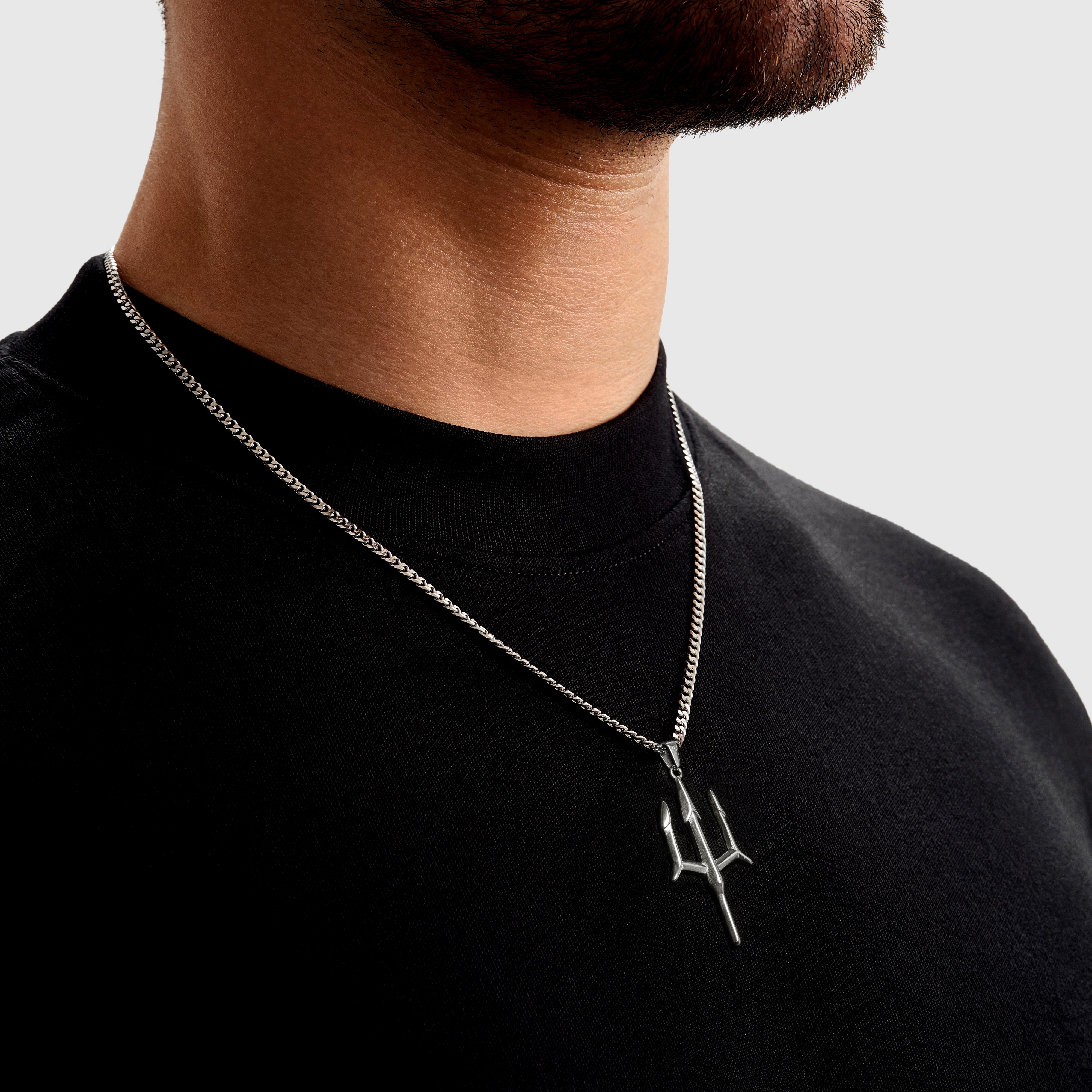 Trident Necklace Silver