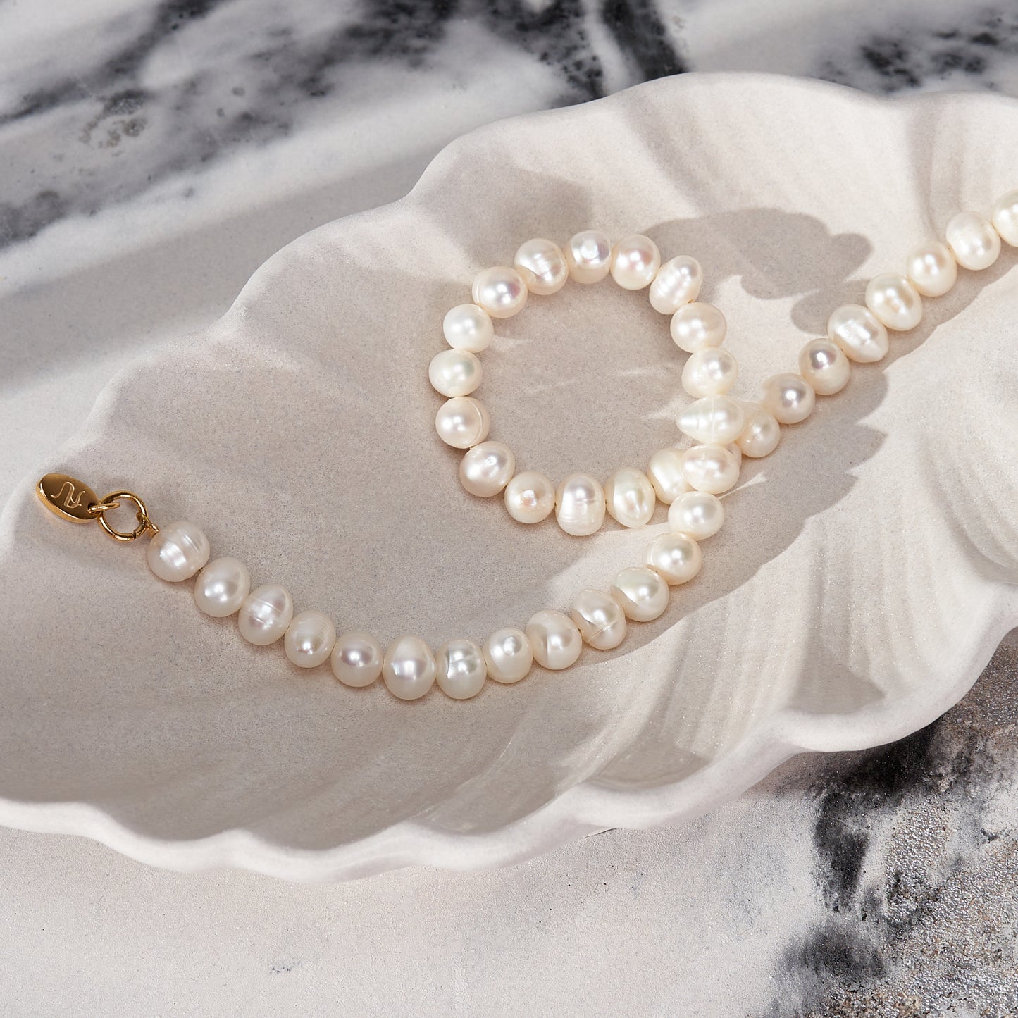 half pearl half chain necklace Mens Pearl Necklace