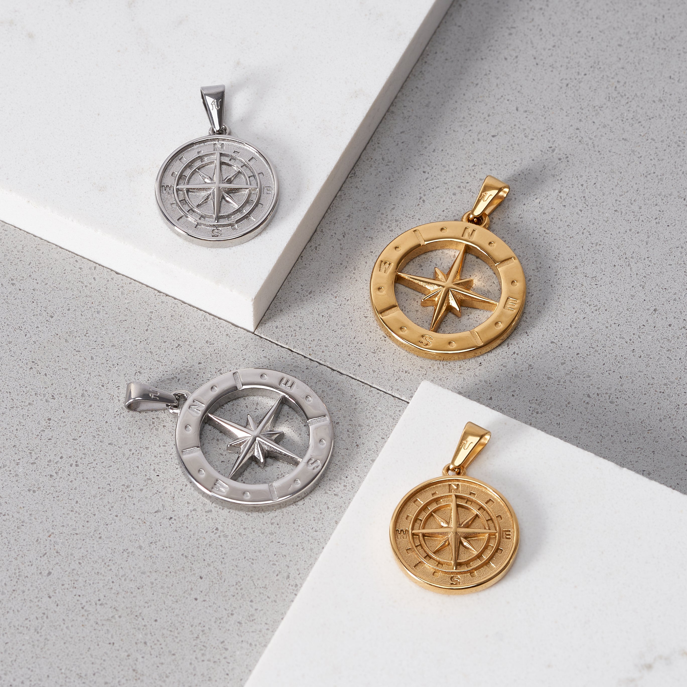 silver north star necklace