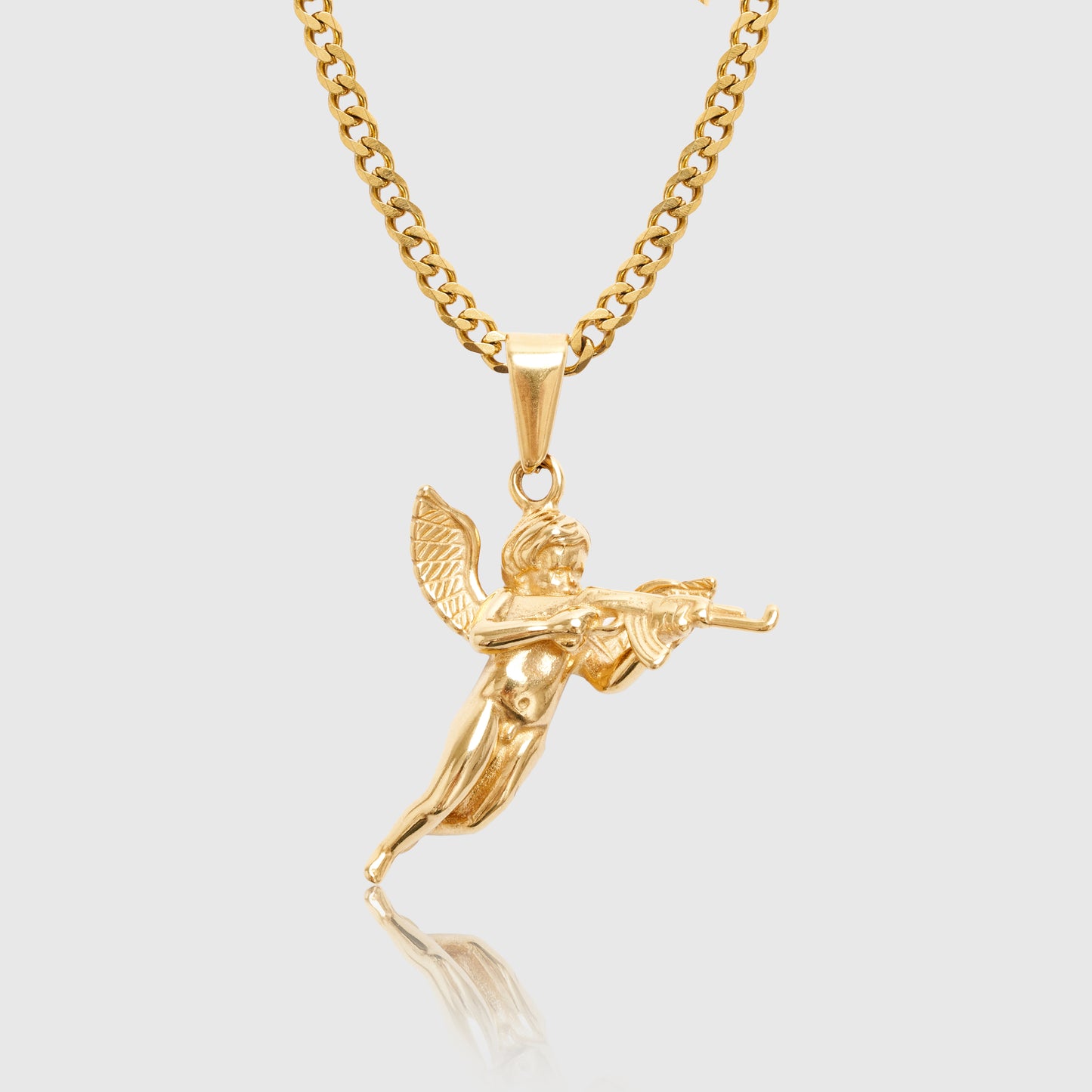 Gold Cupid Pendant Necklace Men's Jewellery Apollo Untold 
