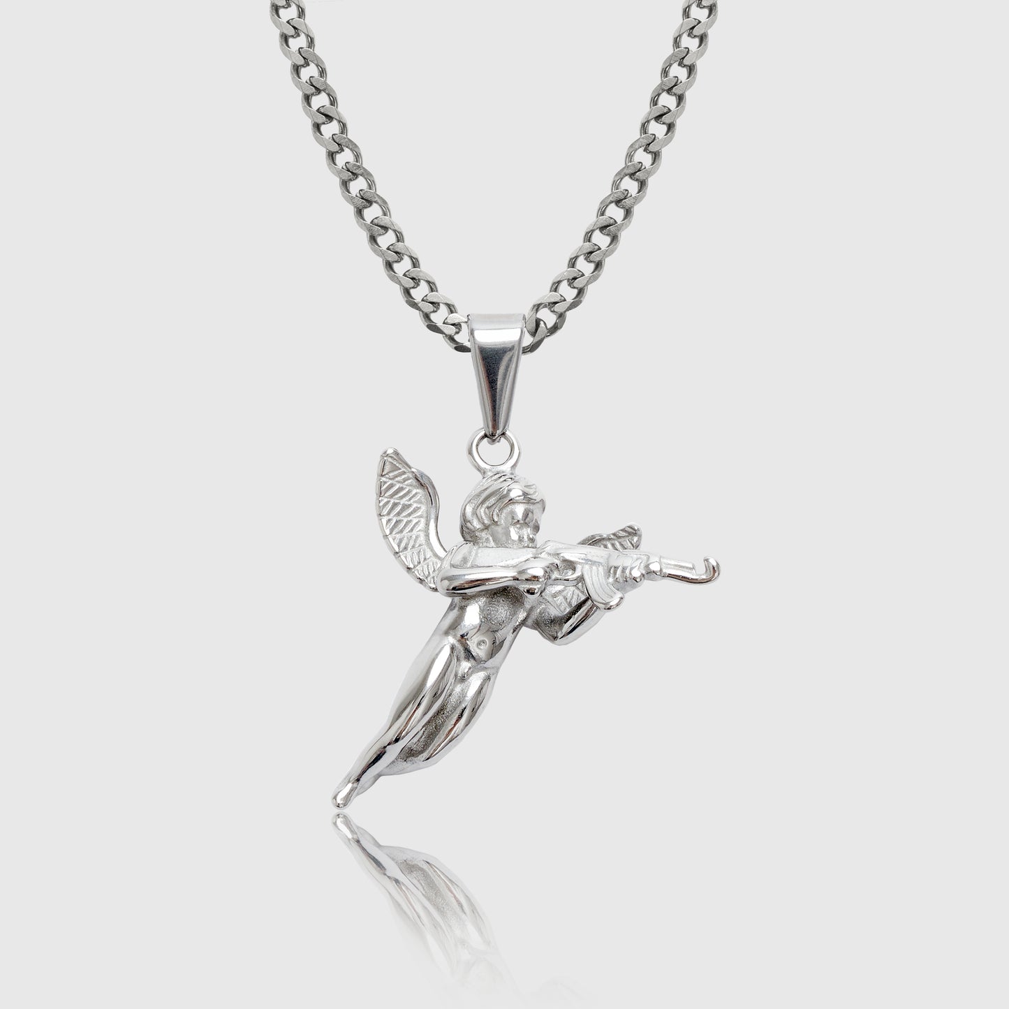 Silver Cupid Pendant Necklace Men's Jewellery Apollo Untold 