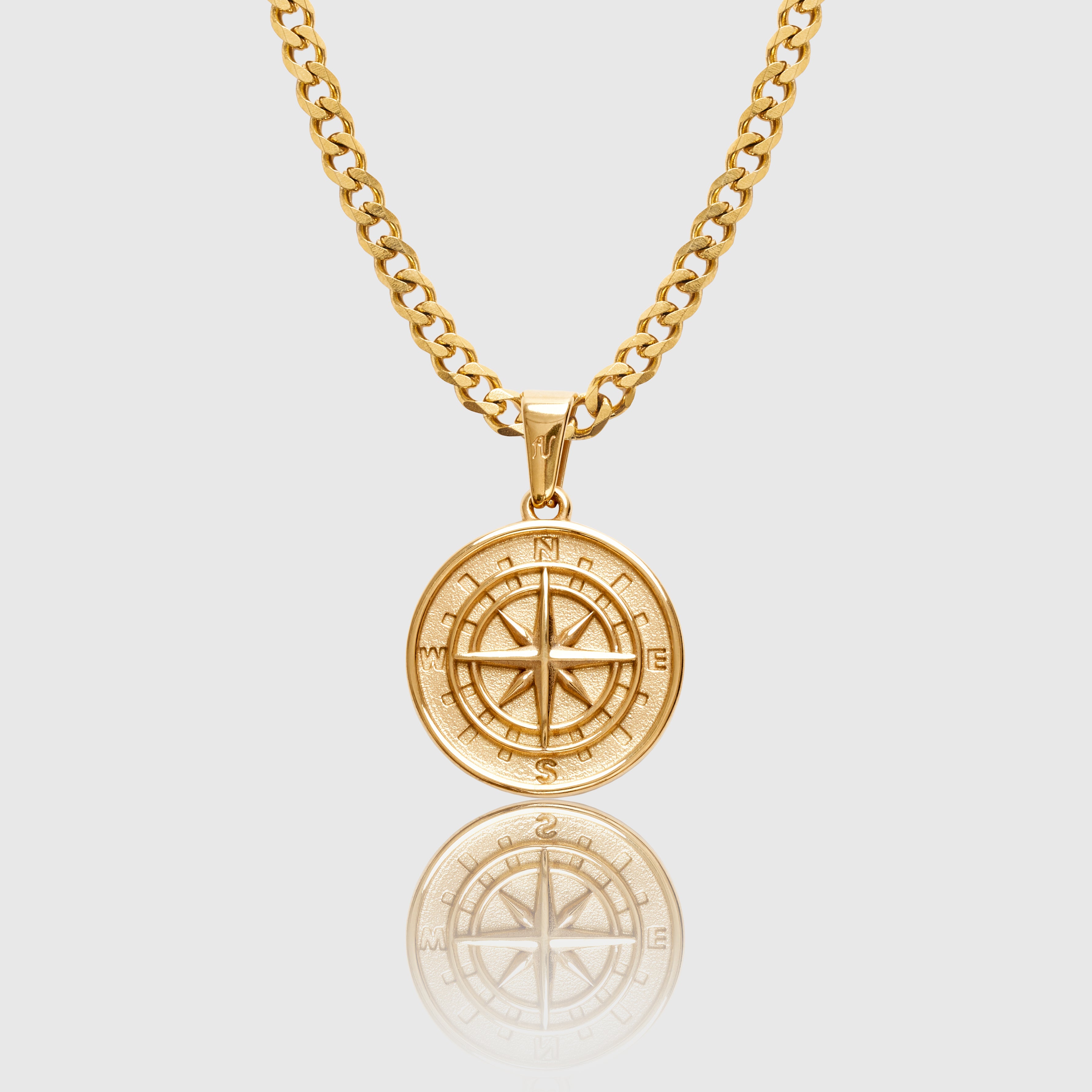 Solid gold hot sale compass pendant