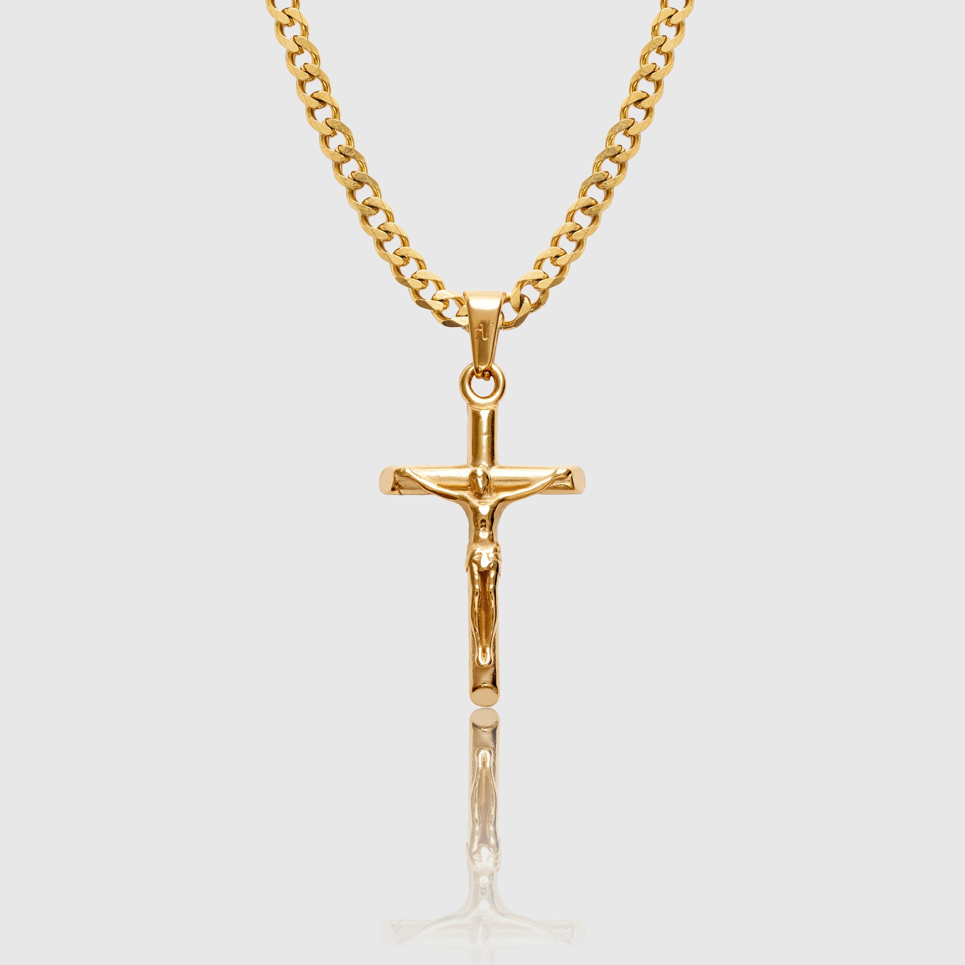 Gold Crucifix Pendant Necklace Men's Jewellery