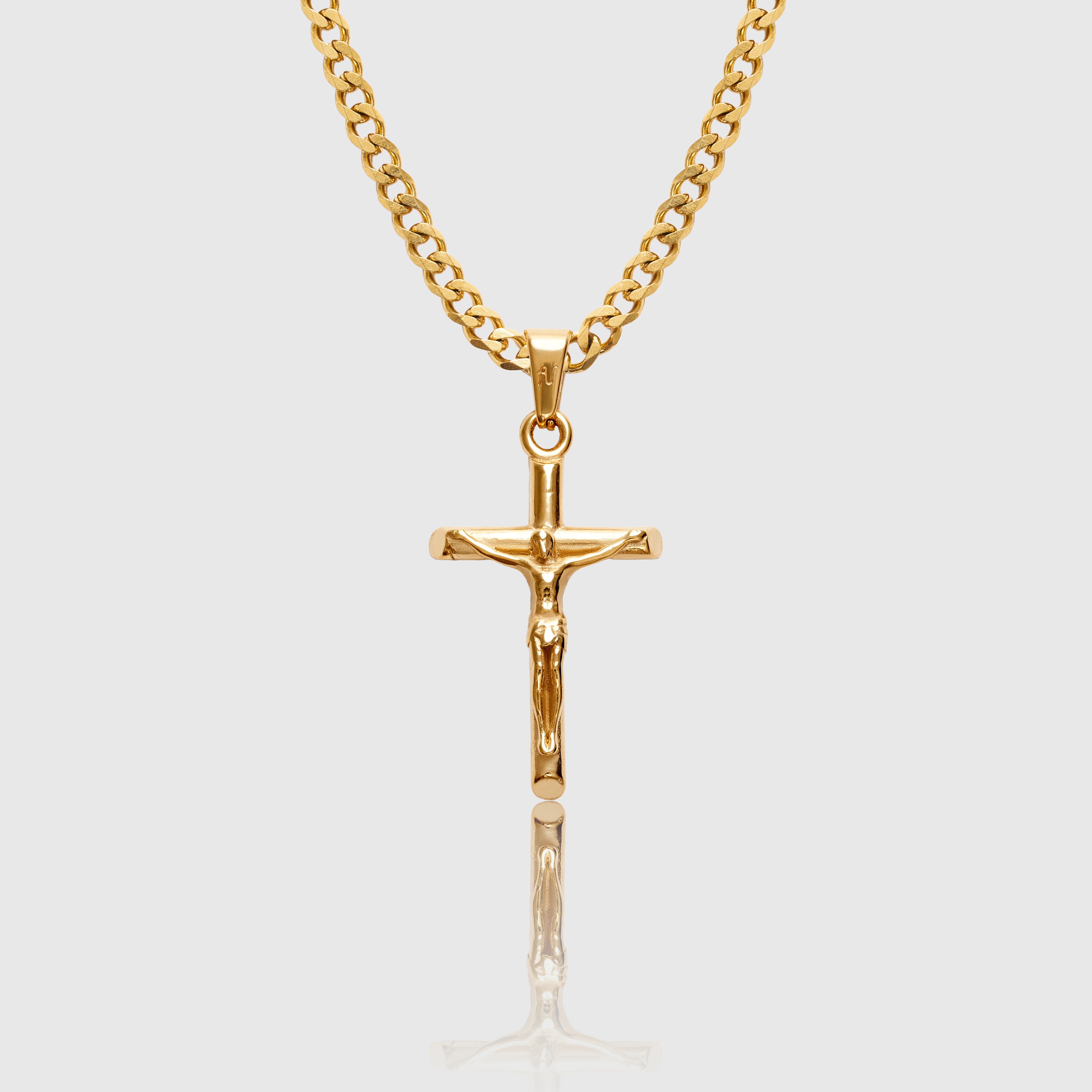 Gold cross necklace cross pendant