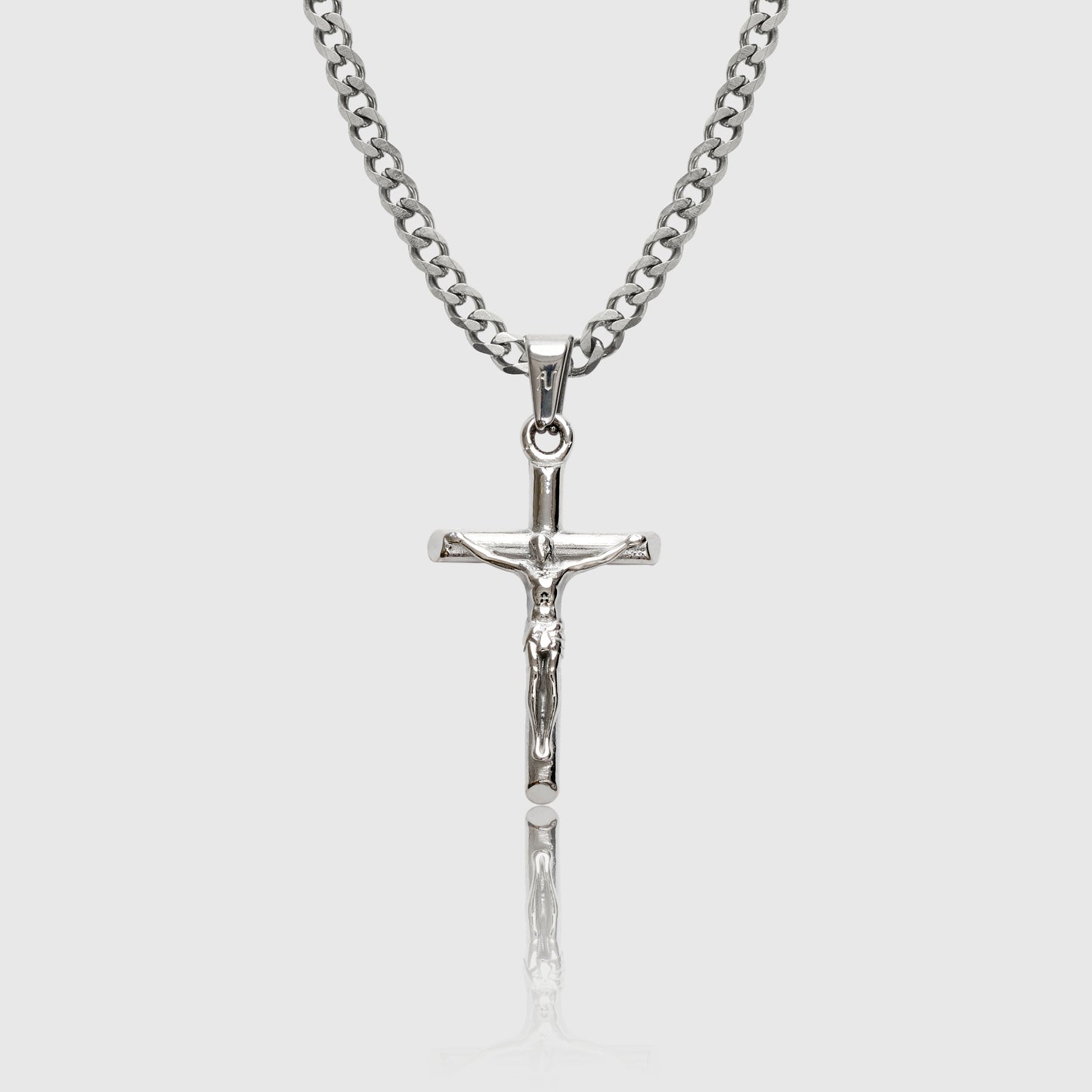 silver crucifix pendant mens jewellery