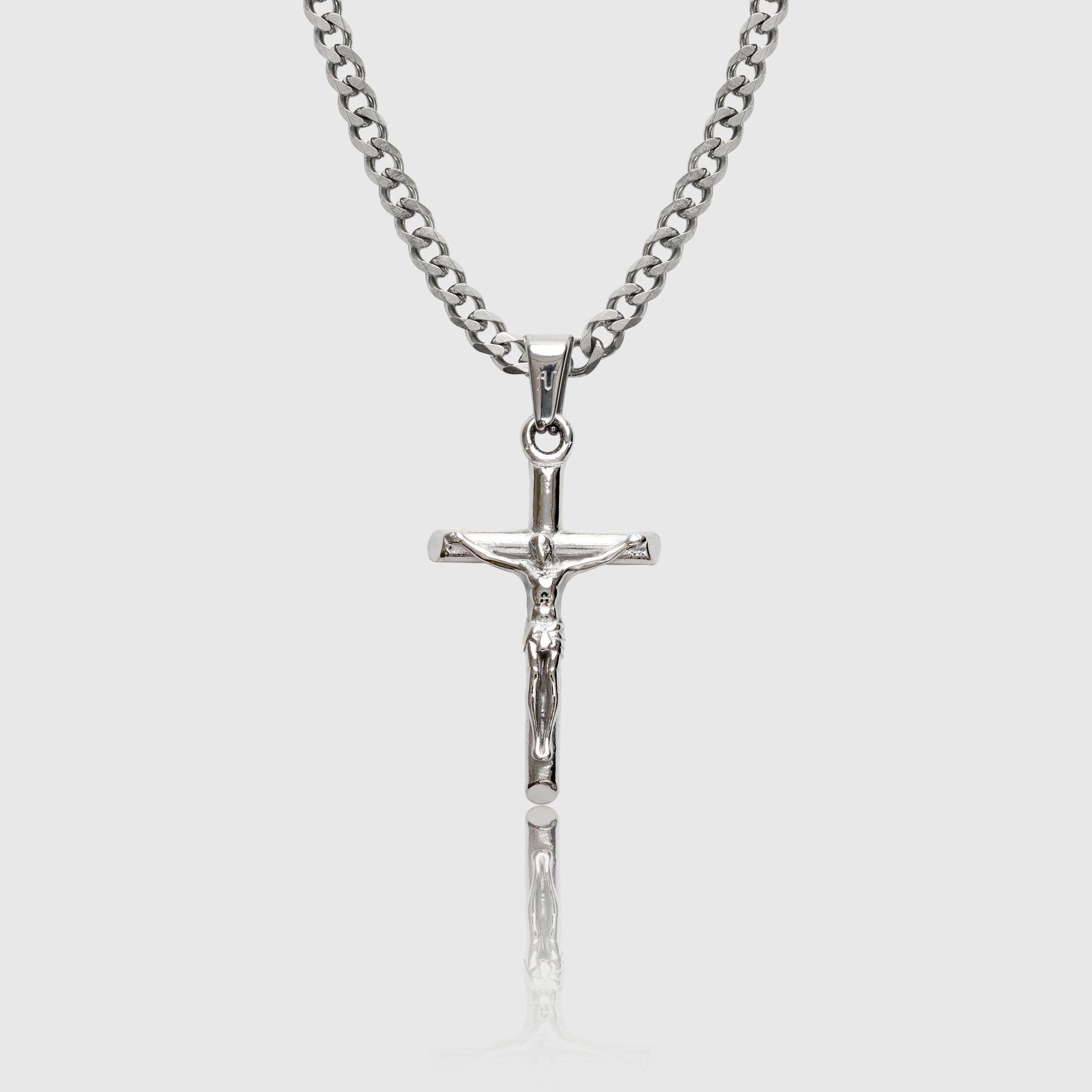 silver crucifix pendant mens jewellery