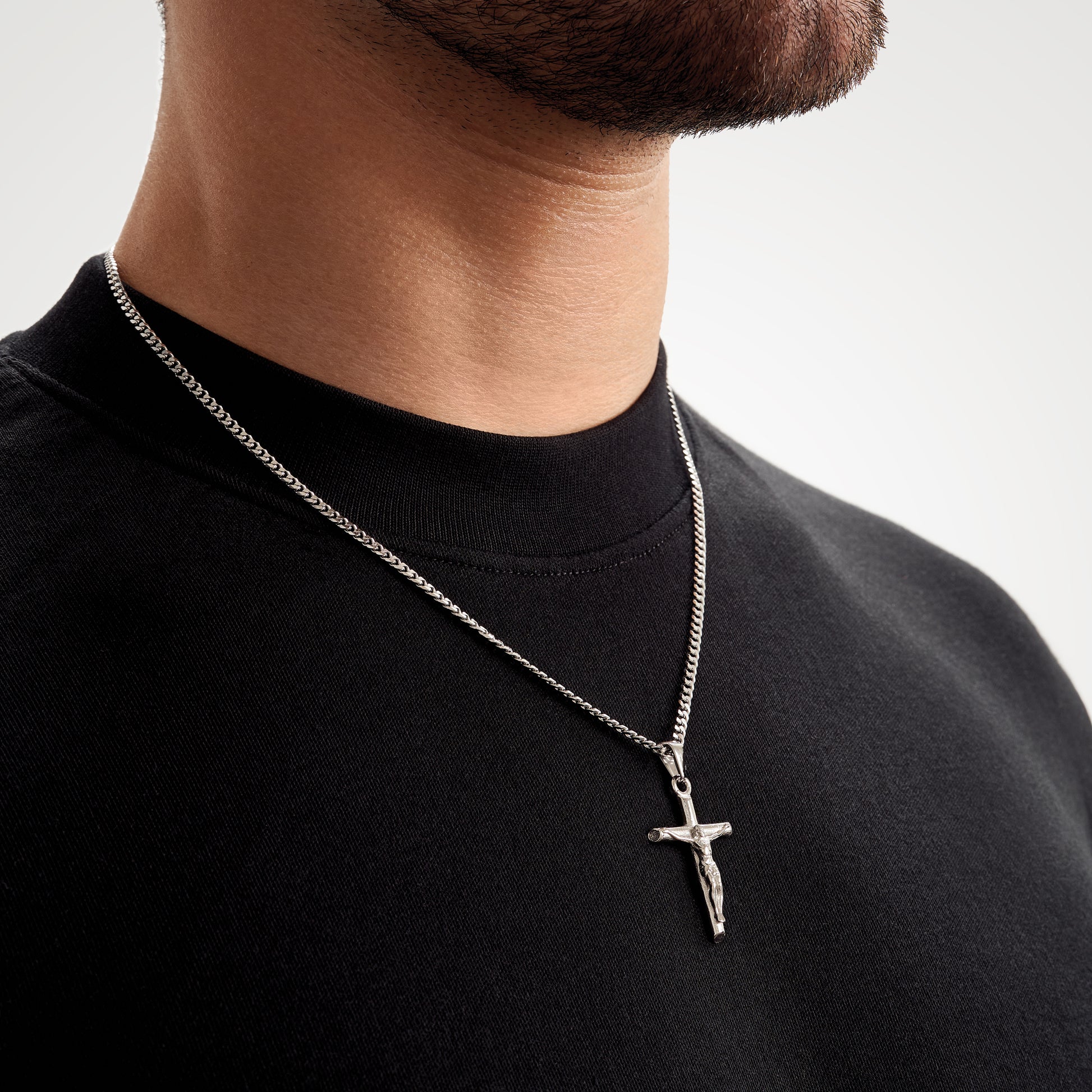 silver cross necklace cross pendant