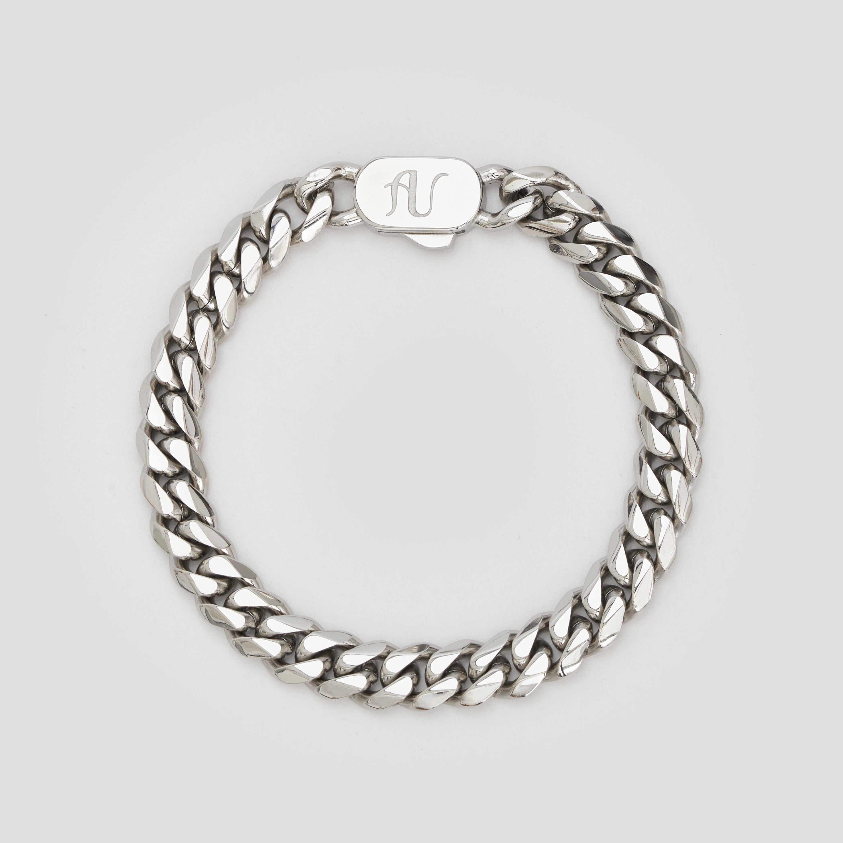 Mens silver store cuban link bracelet