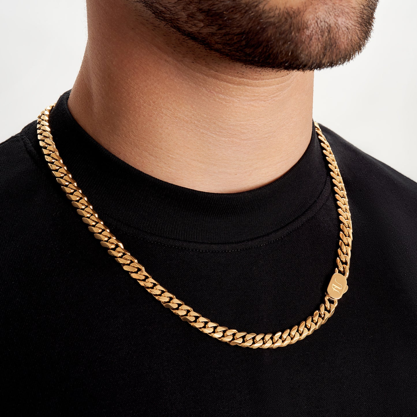 Gold Cuban Link Chain 8 mm Apollo Untold Men's Jewellery