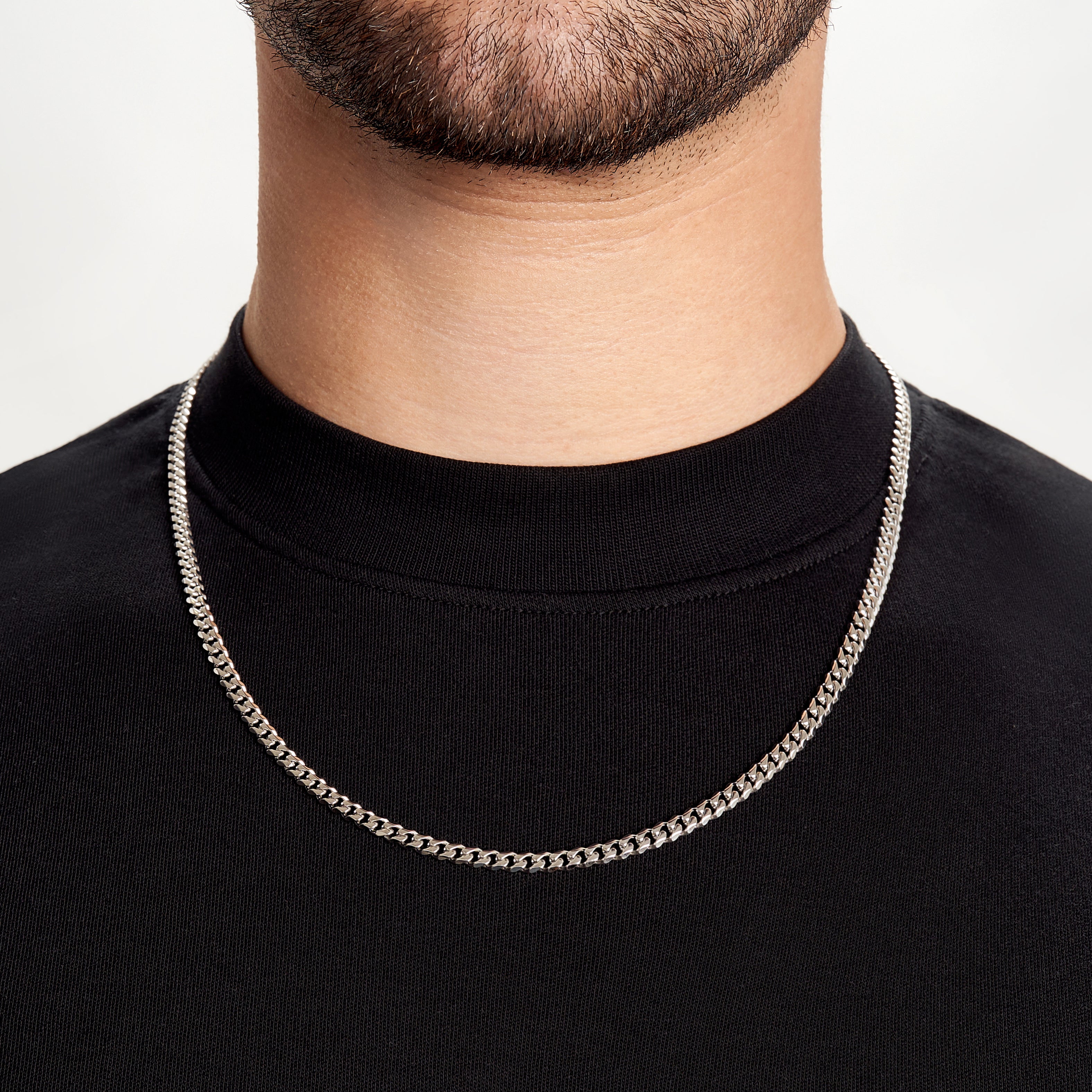 mens silver chains silver cuban link chain