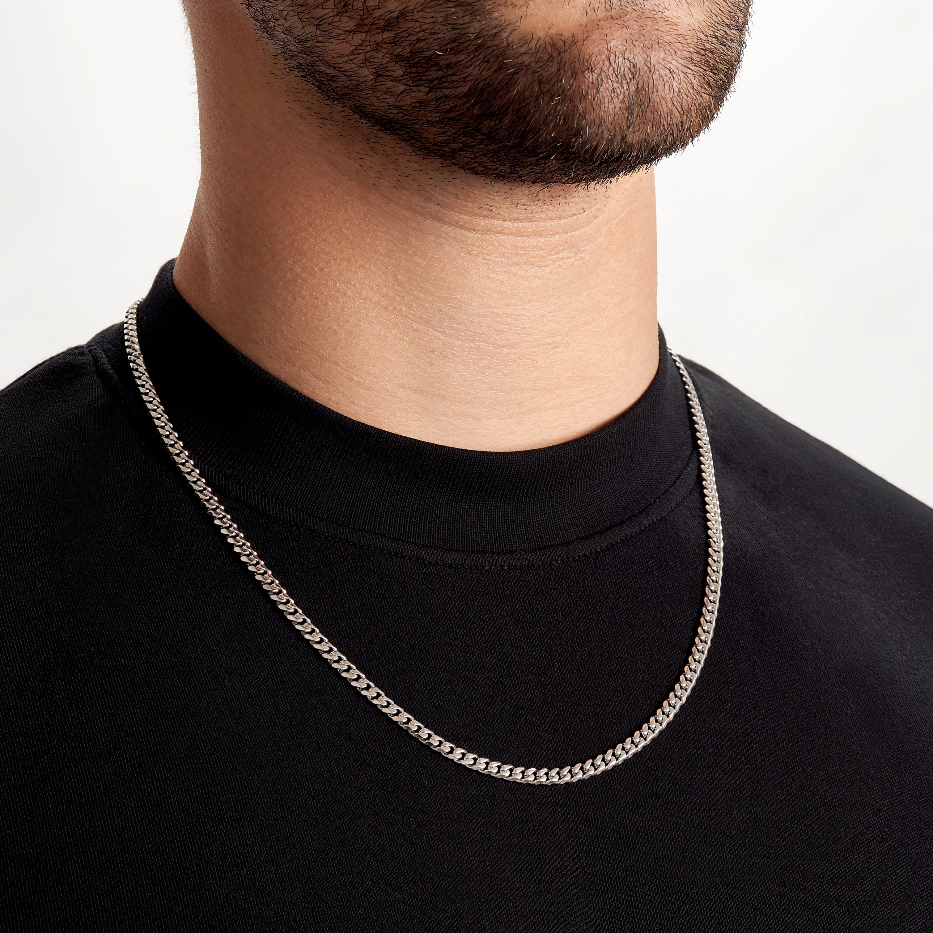 Mens plain silver on sale chain