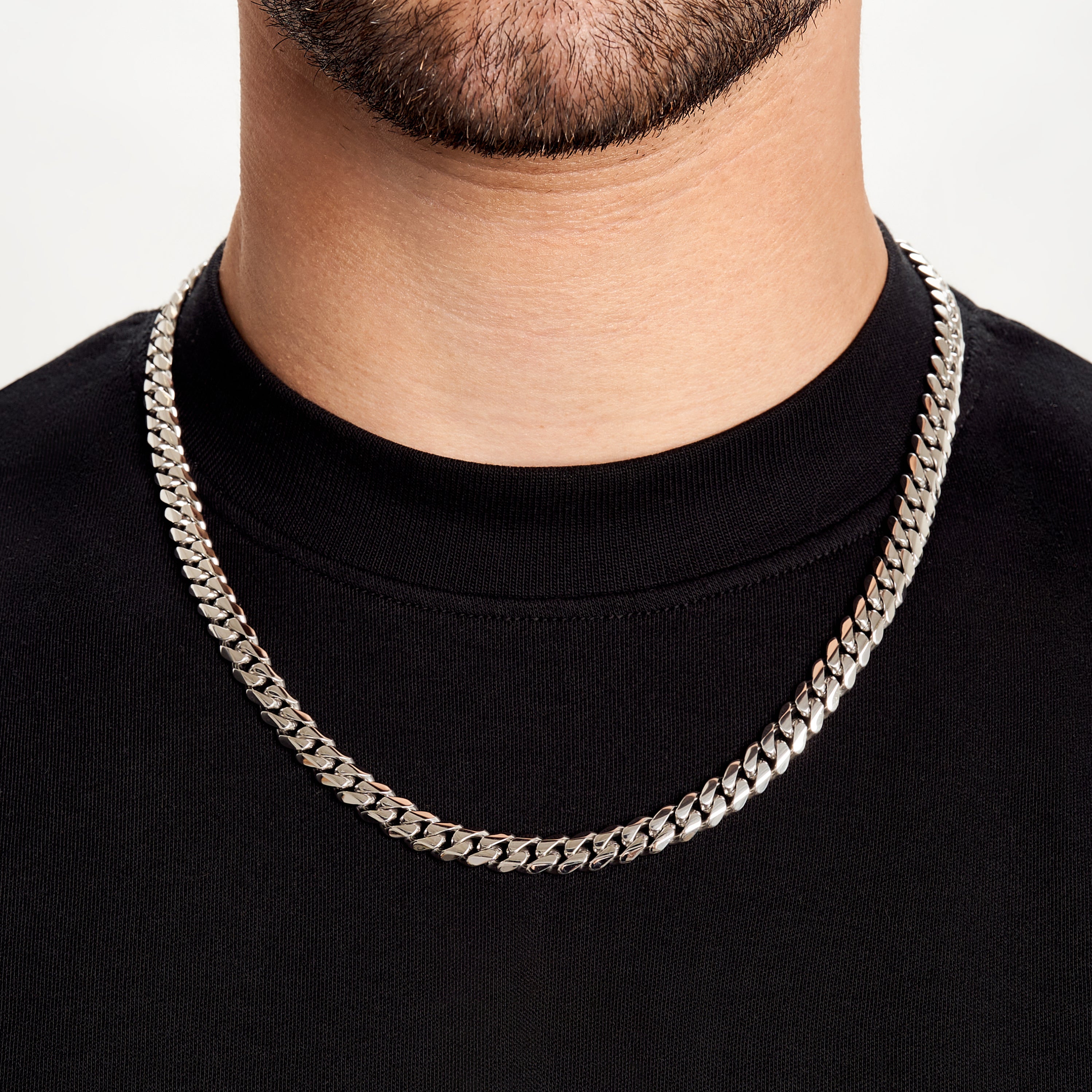 mens silver chains silver cuban link chain