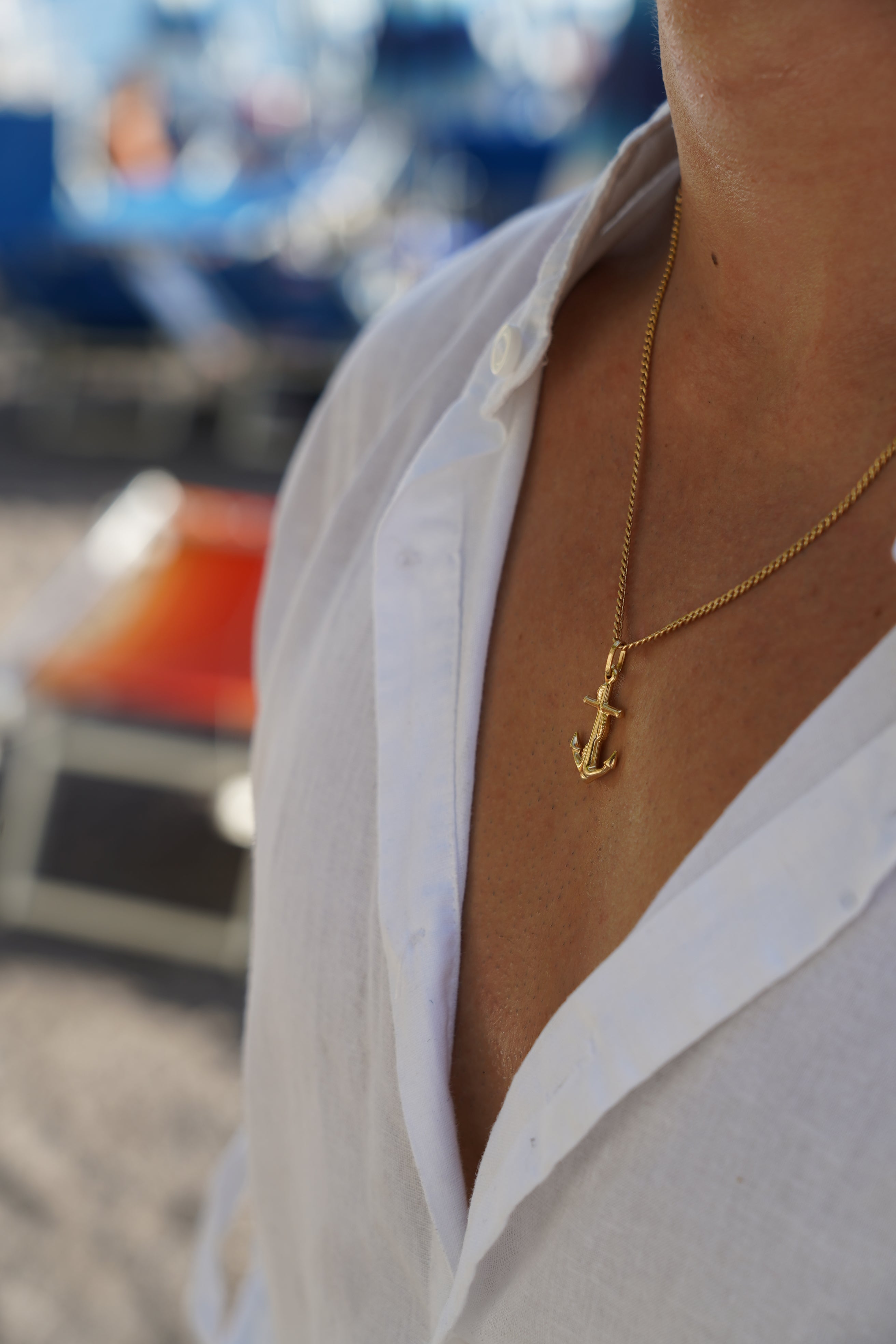 Gold Anchor Pendant