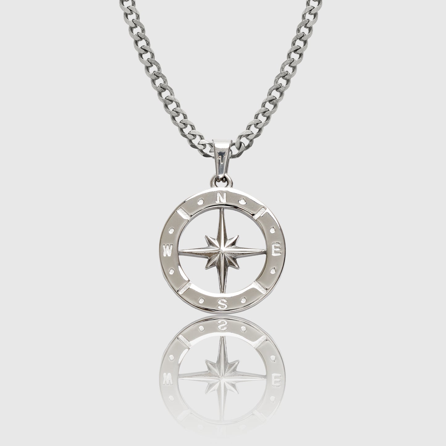silver north star necklace