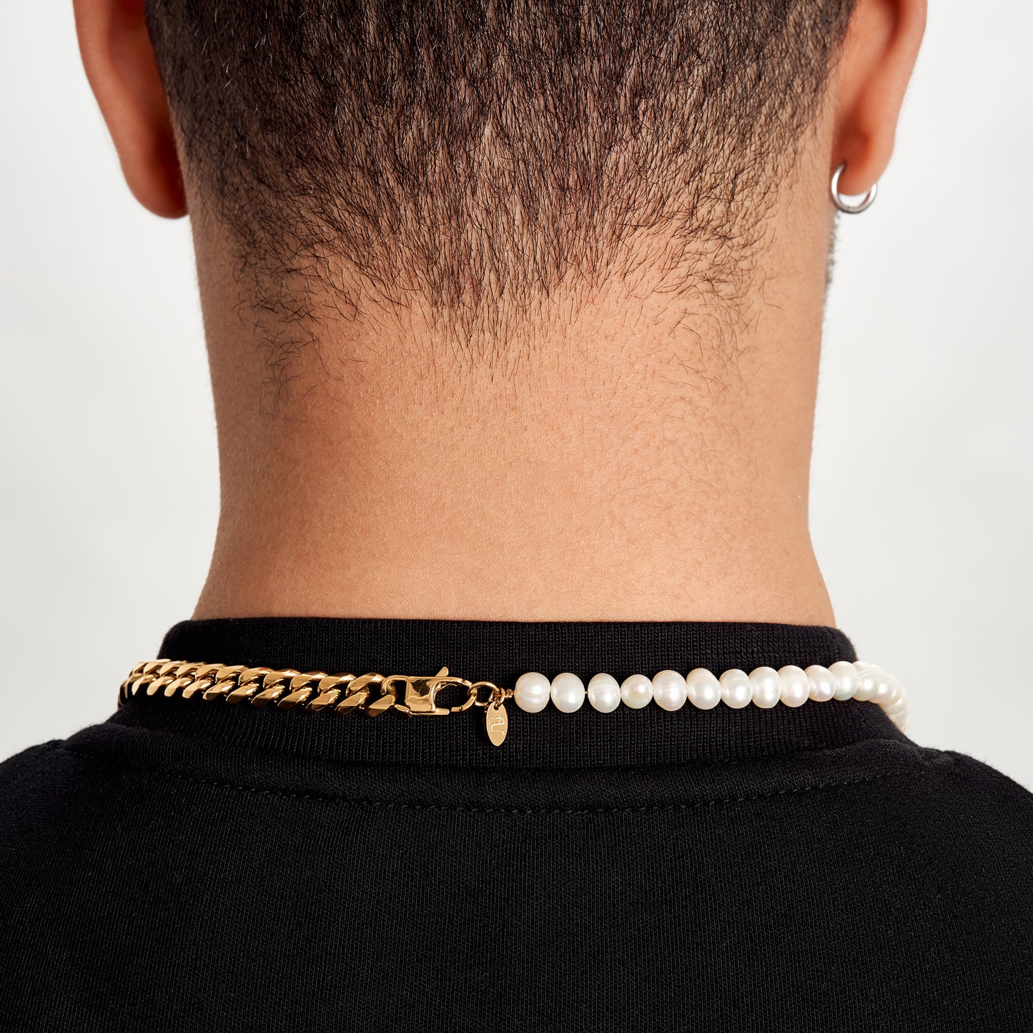 Half Pearl Half Gold Cuban Chain Male Jewellery - Apollo Untold 