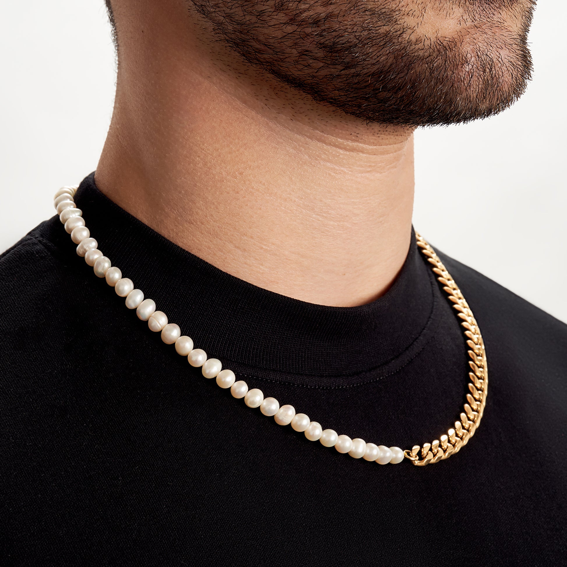 Mens Pearl Necklace 6mm