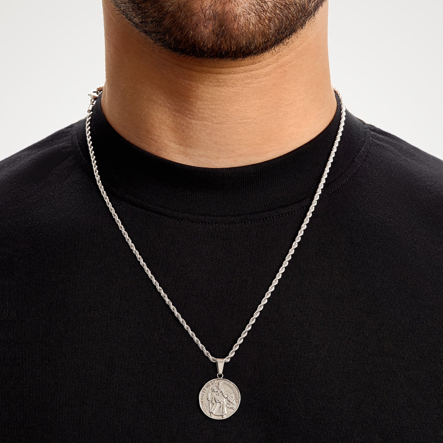 Silver Saint christopher jewellery pendant necklace men's jewellery Apollo Untold