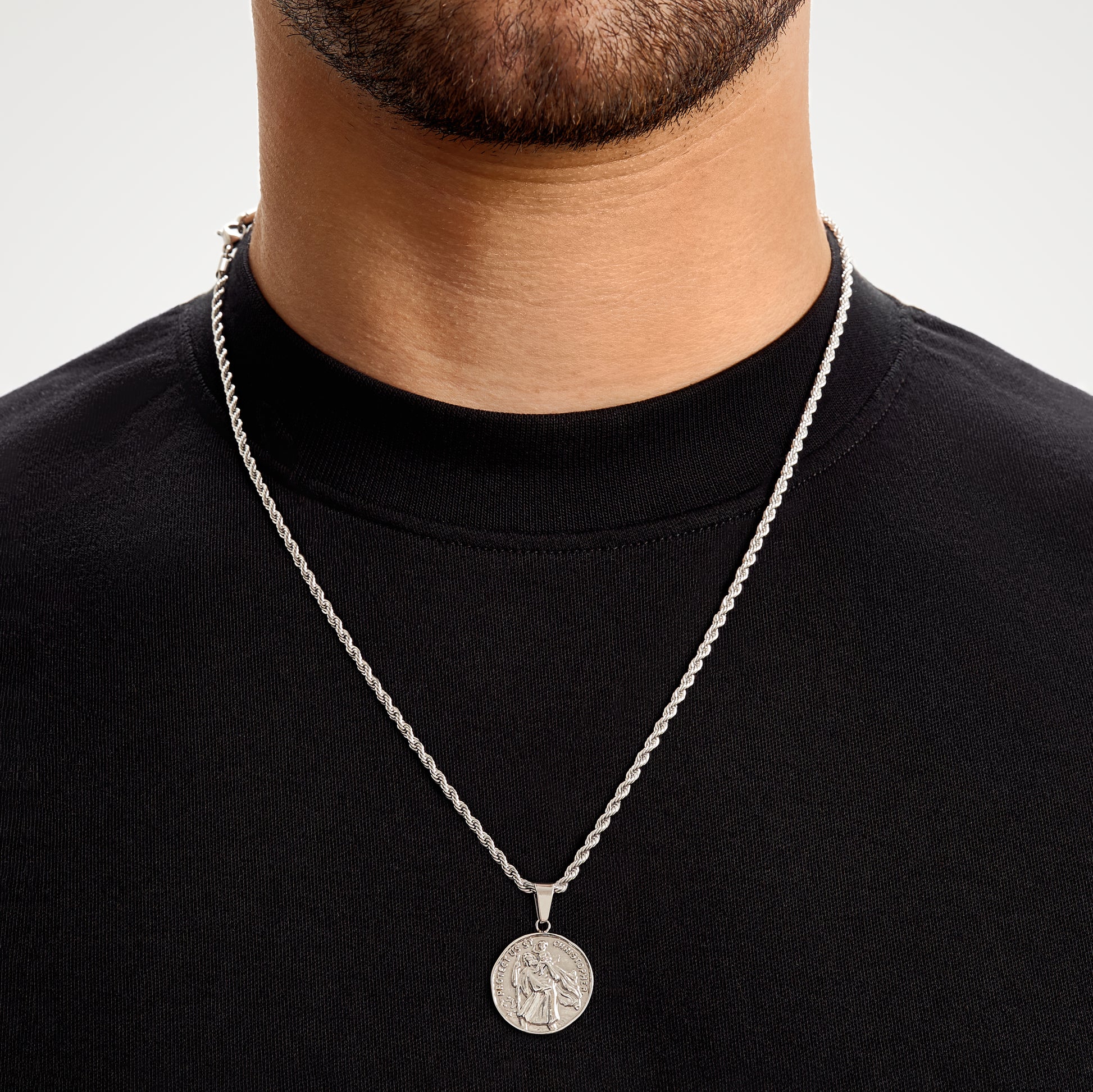 Silver Saint christopher jewellery pendant necklace men's jewellery Apollo Untold