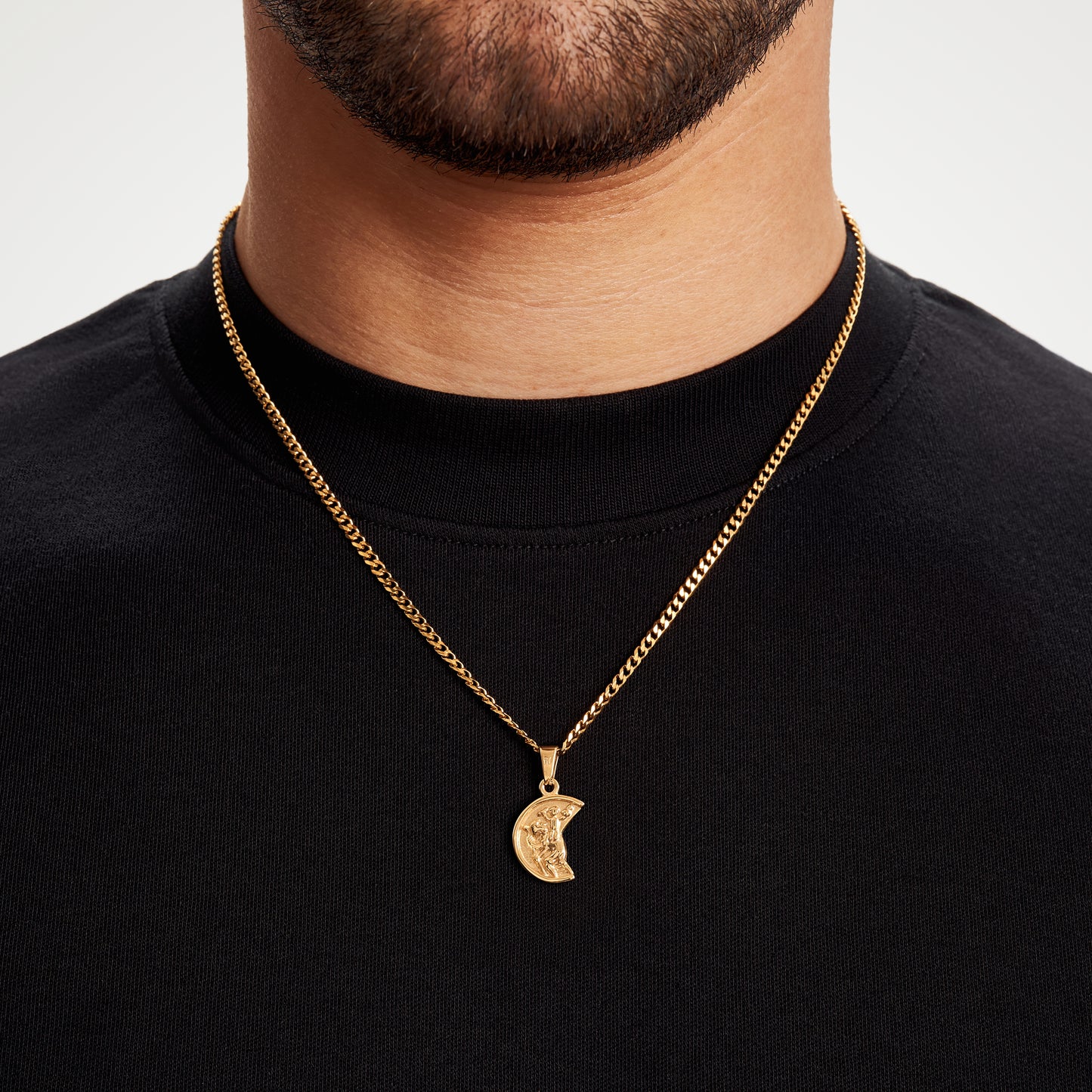 Gold Saint christopher jewellery pendant necklace men's jewellery Apollo Untold