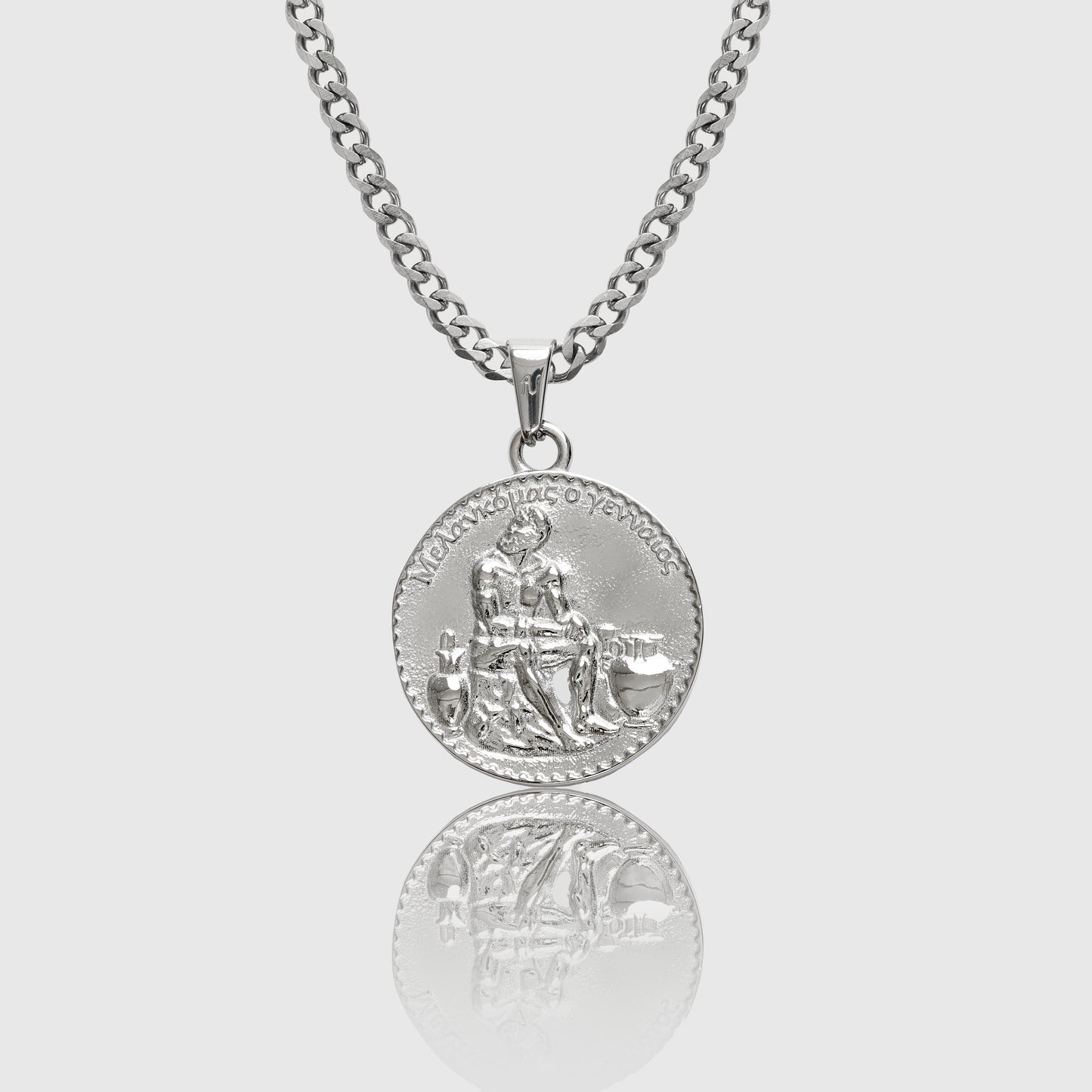 Silver Greek Boxer Pendant Necklace Apollo Untold Men's Jewellery