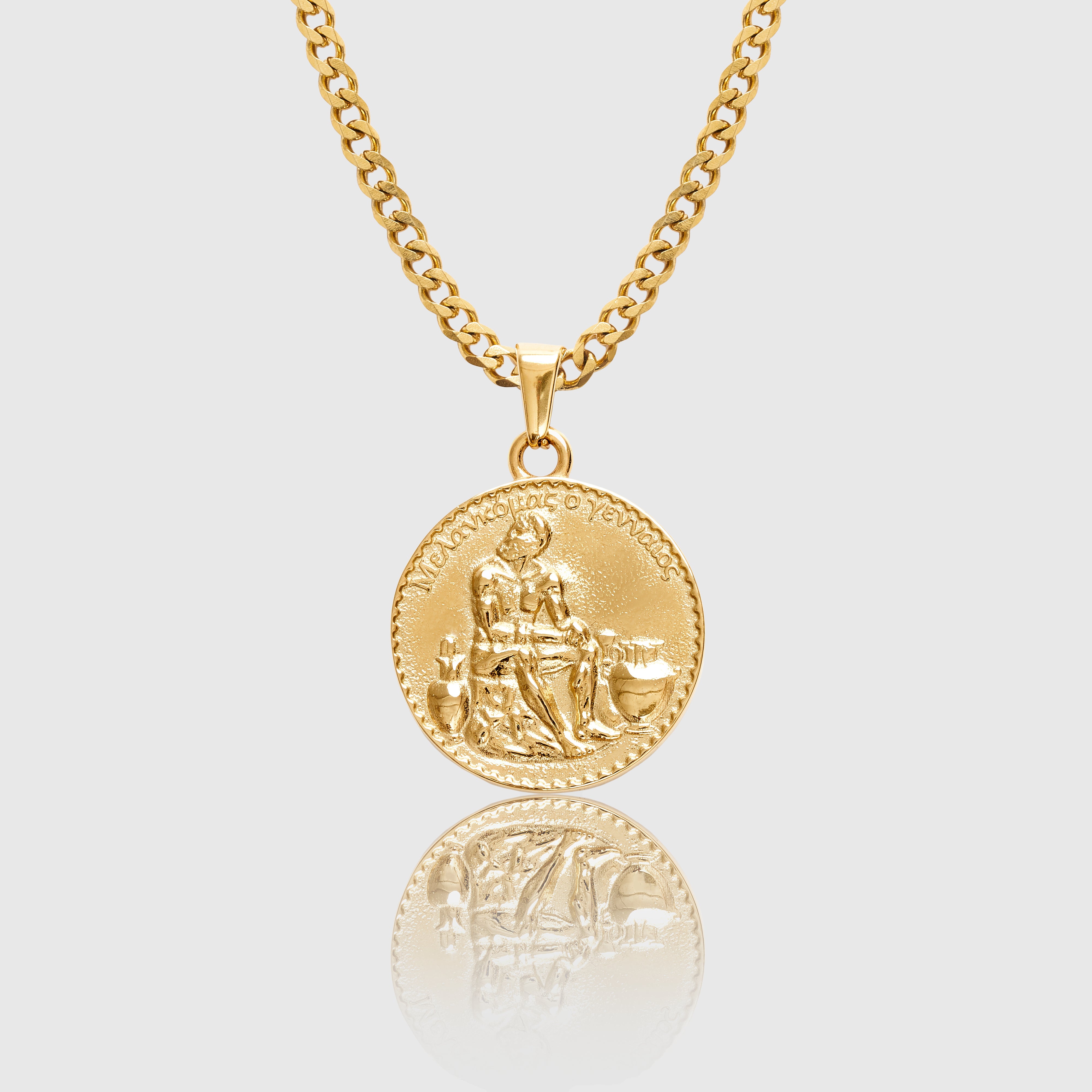 Gold Greek Boxer Pendant Necklace Apollo Untold Men's Jewellery